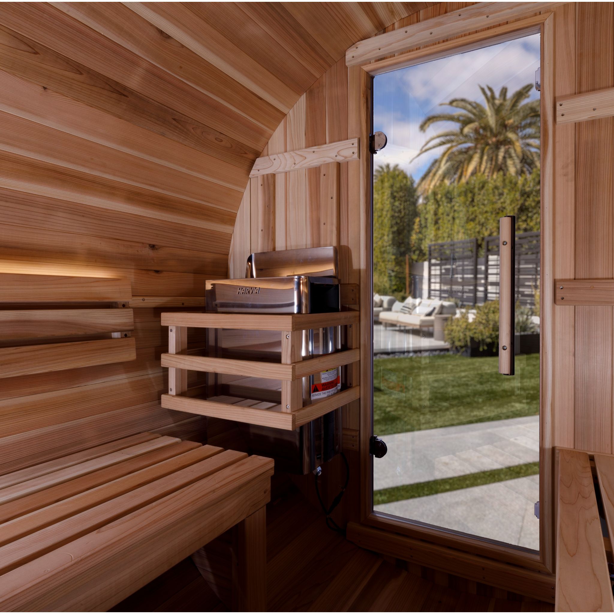 Golden Designs "Zurich" 4-Person Barrel Traditional Sauna – Pacific Cedar