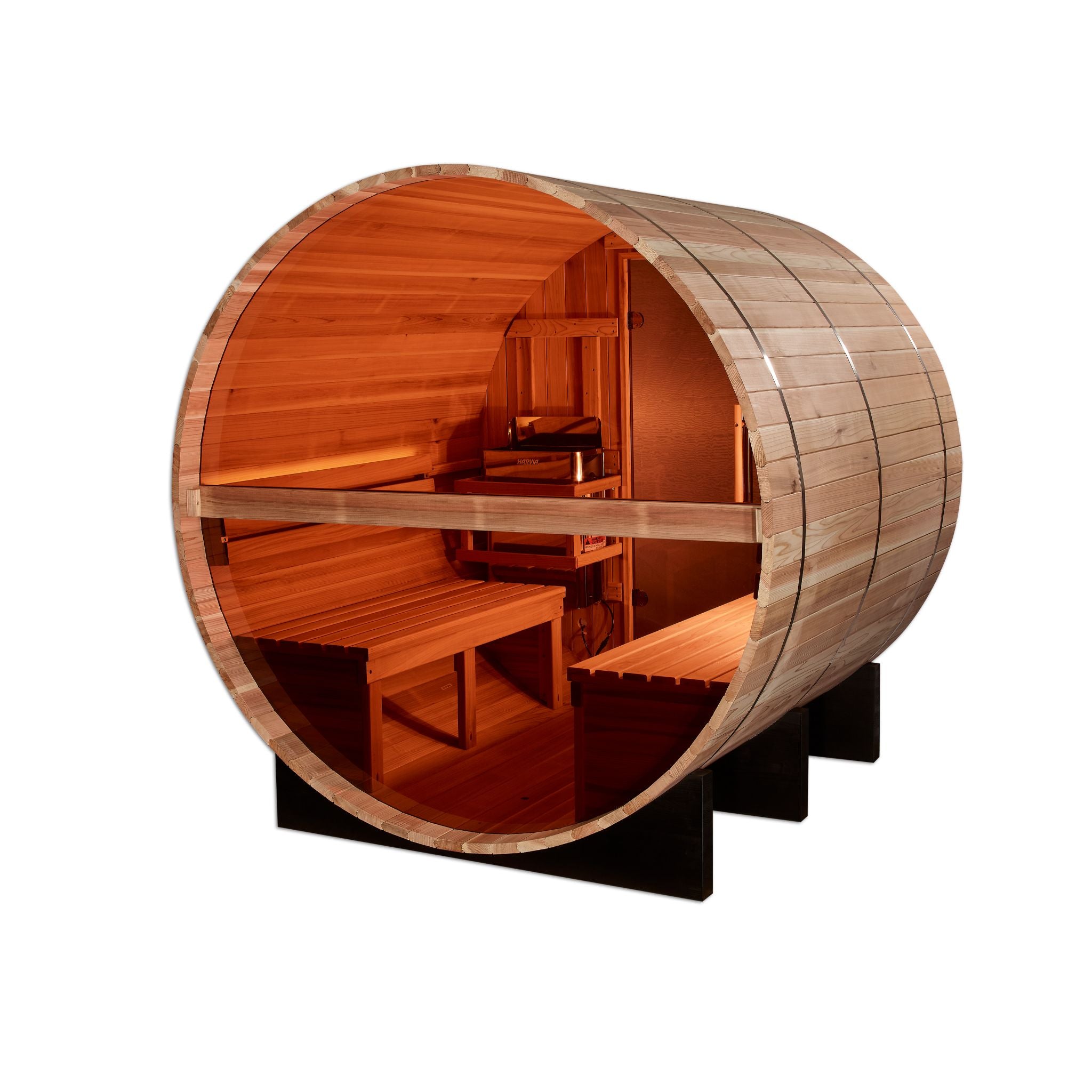 Golden Designs "Zurich" 4-Person Barrel Traditional Sauna – Pacific Cedar
