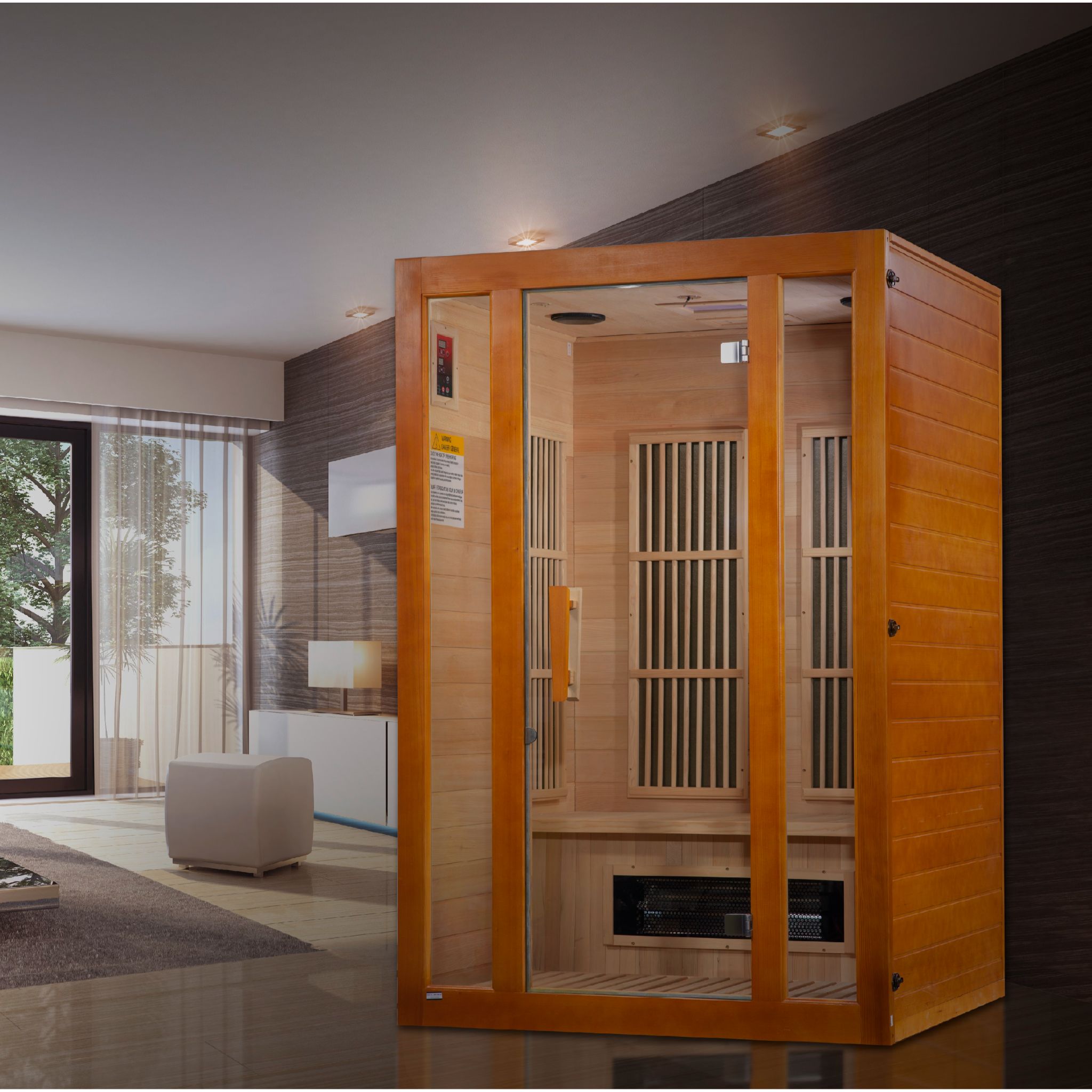 Maxxus 2 Person Low EMF FAR Infrared Sauna – Canadian Hemlock