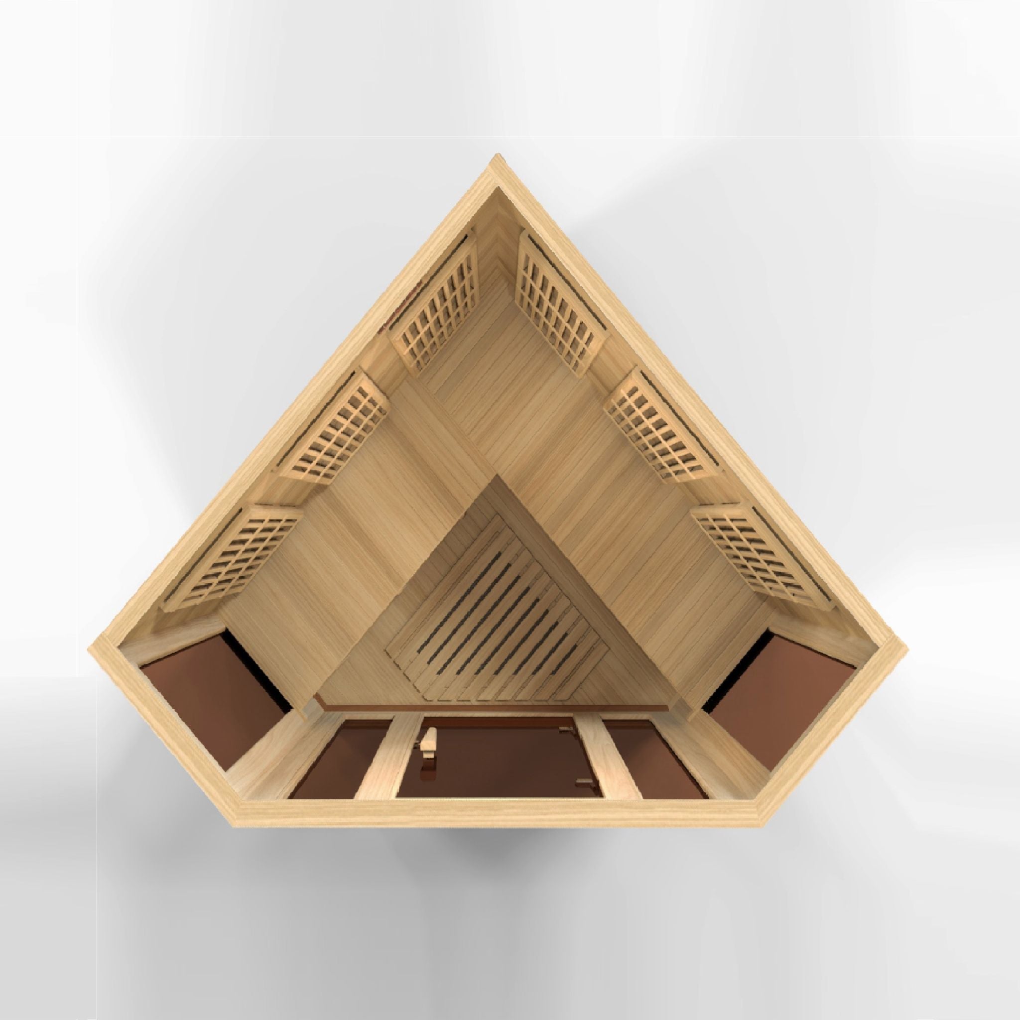 Maxxus 3-Person Corner Low EMF FAR Infrared Sauna – Canadian Hemlock