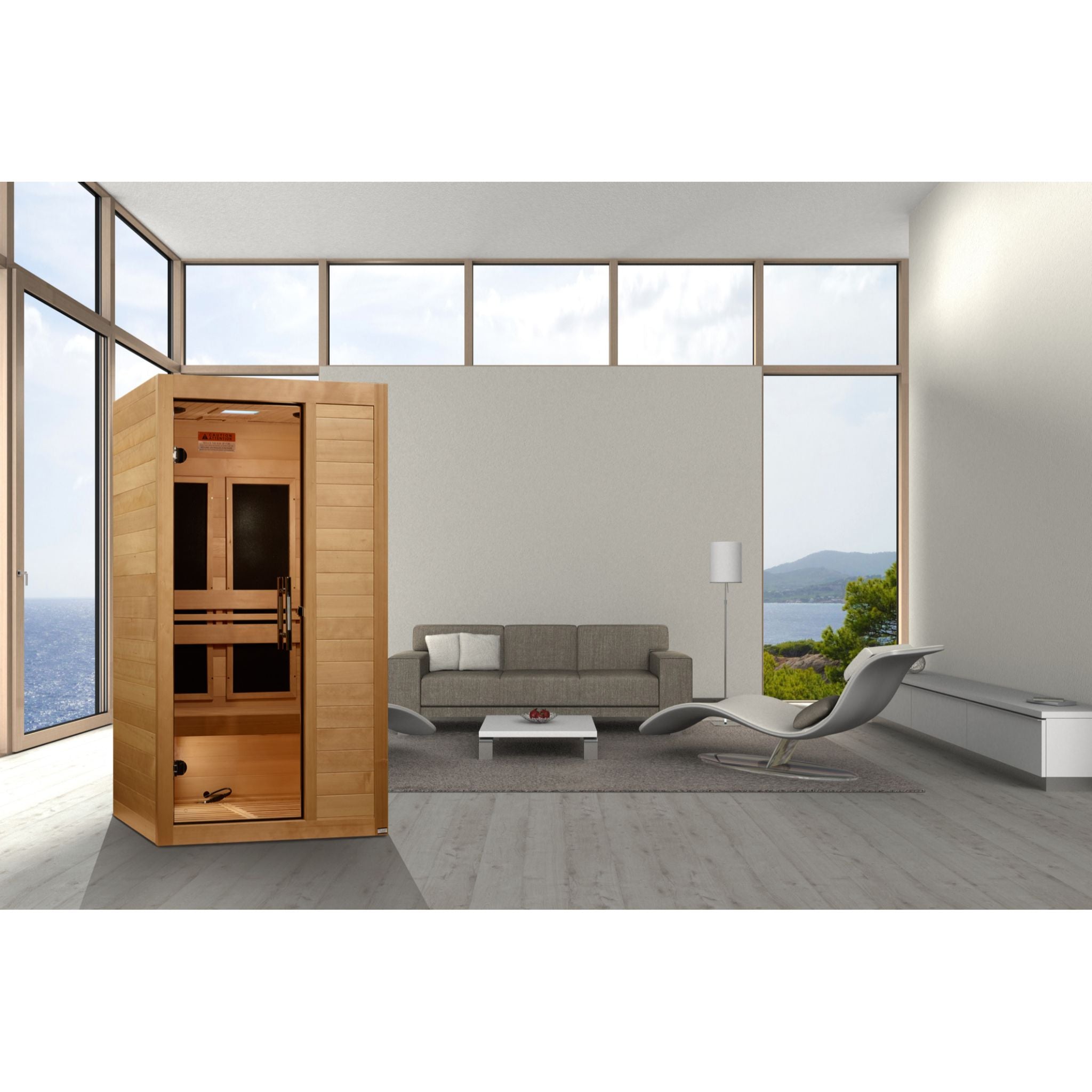 Maxxus S-Line Yoga 1-Person Ultra Low EMF FAR Infrared Sauna (Canadian Hemlock)