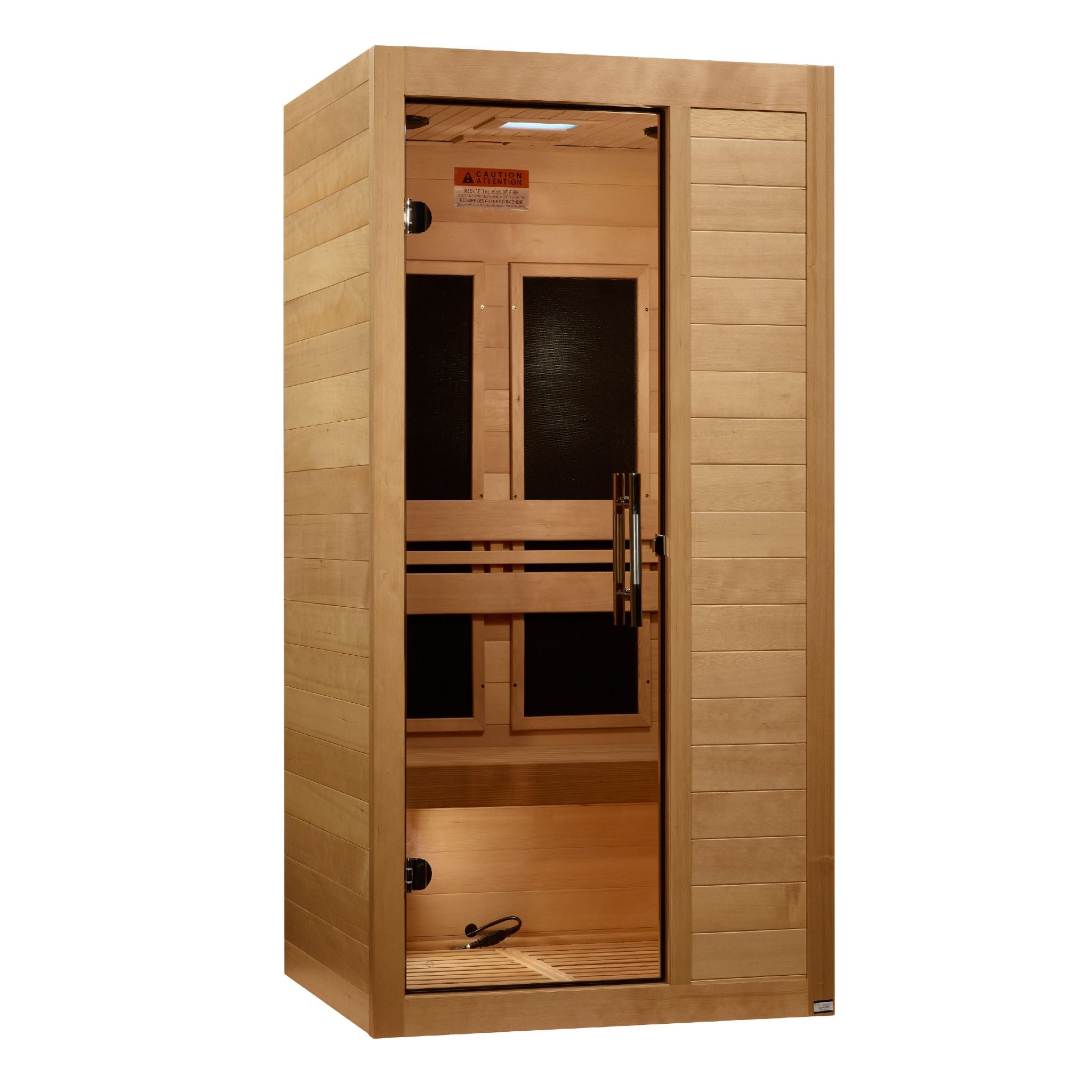 Maxxus S-Line Yoga 1 Person Low EMF FAR Infrared Sauna – Canadian Hemlock