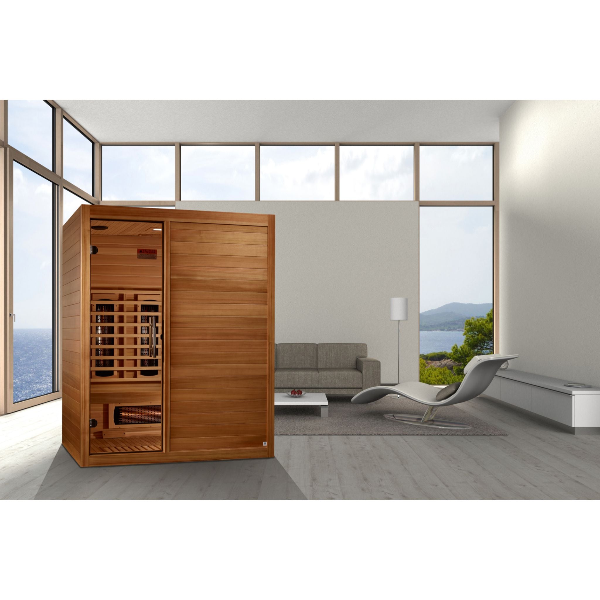 Maxxus S-Line Yoga 3-Person Full Spectrum Near Zero EMF Infrared Sauna (Pacific Cedar)