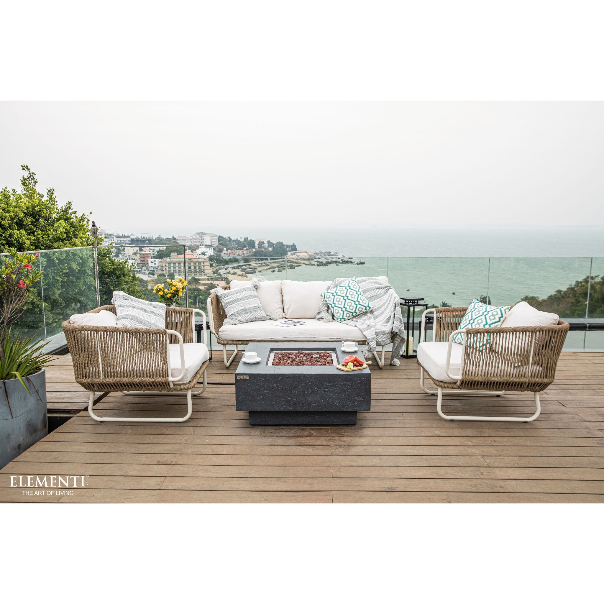 Manhattan 36” Concrete Fire Table – Dark Gray