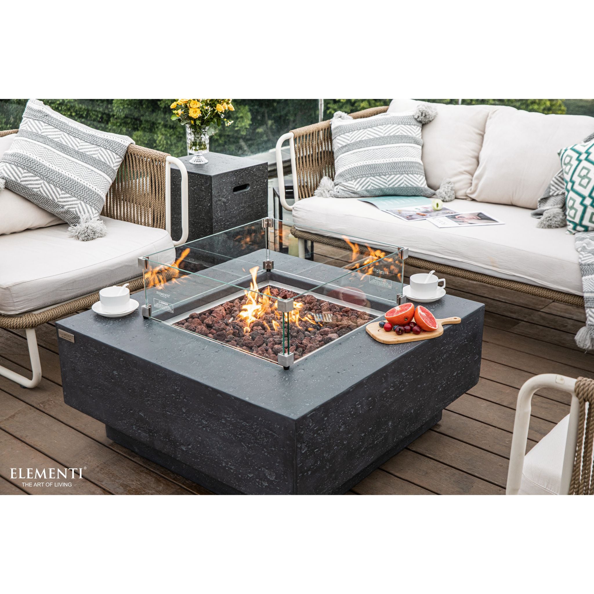 Manhattan 36” Concrete Fire Table – Dark Gray