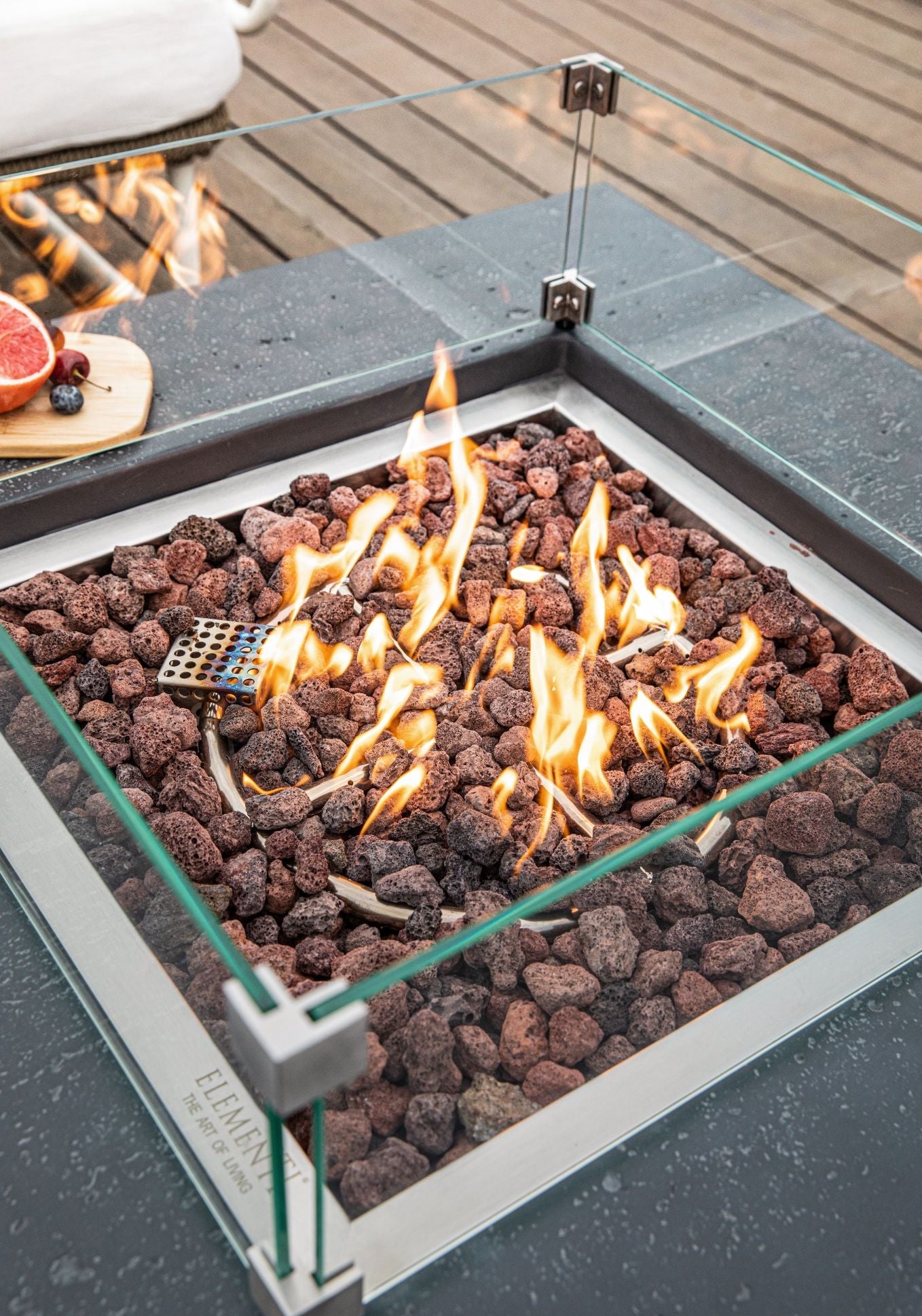 Elementi - Manhattan 36” Concrete Fire Table – Dark Gray