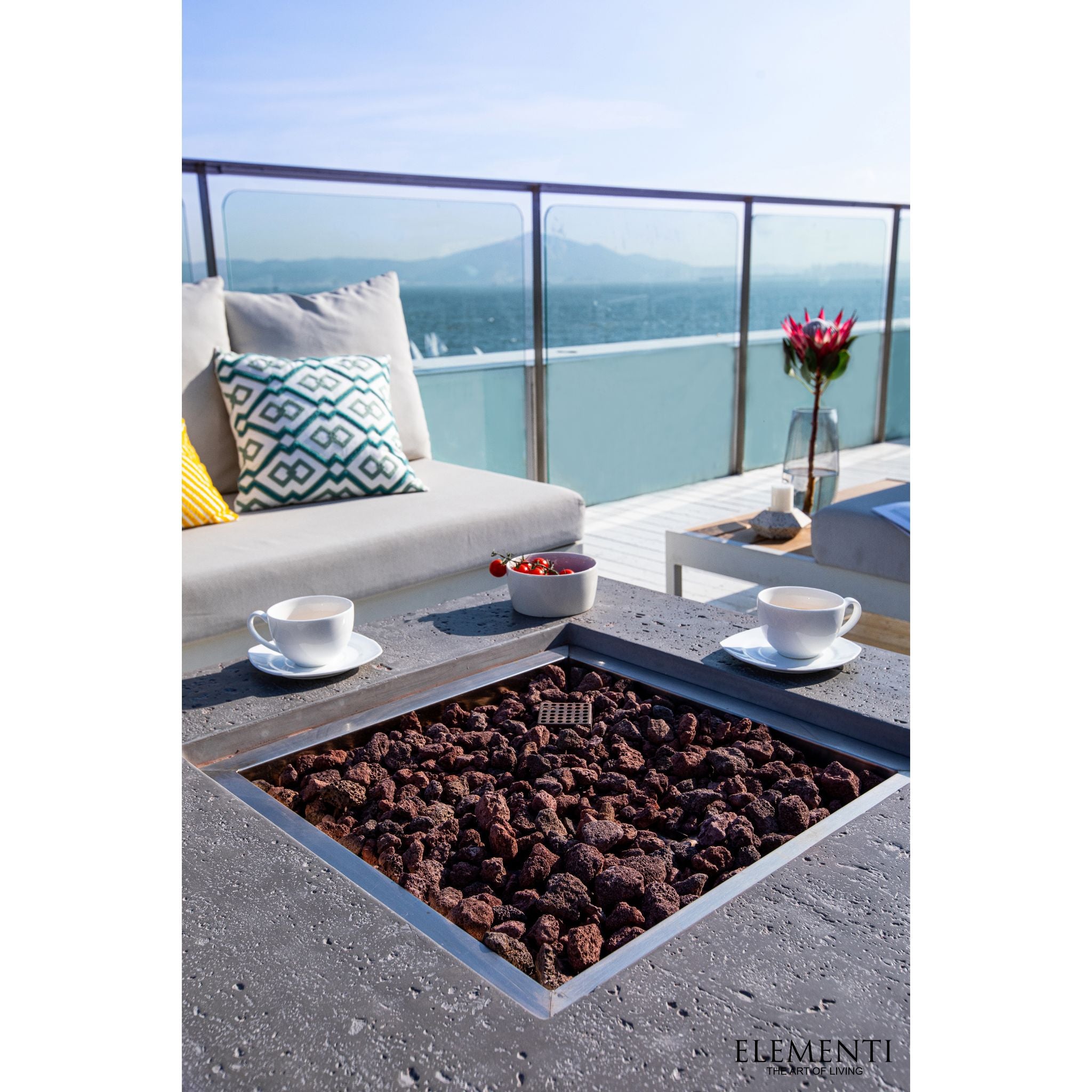 Manhattan 36” Concrete Fire Table – Light Gray