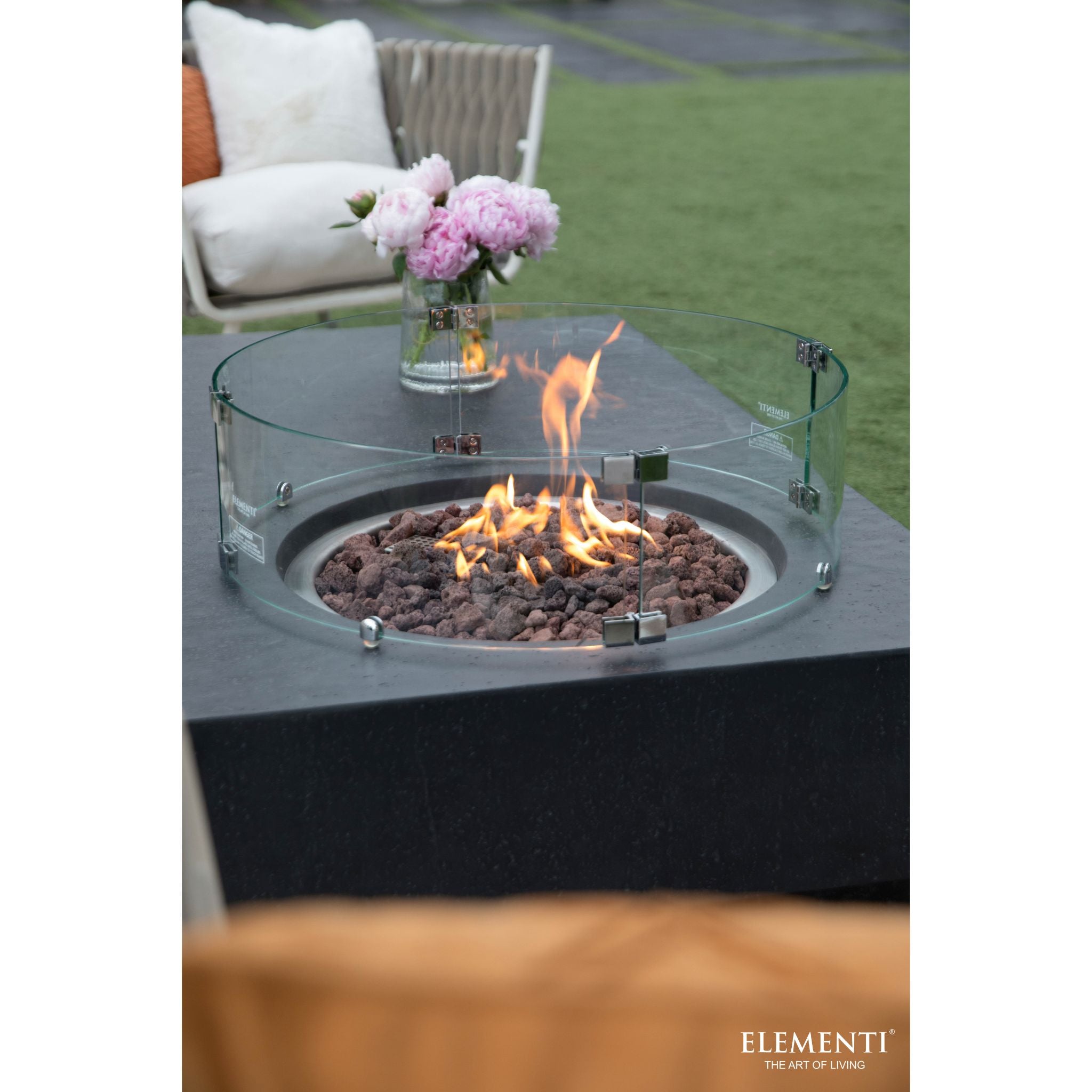 Metropolis 56” Concrete Fire Table – Dark Gray