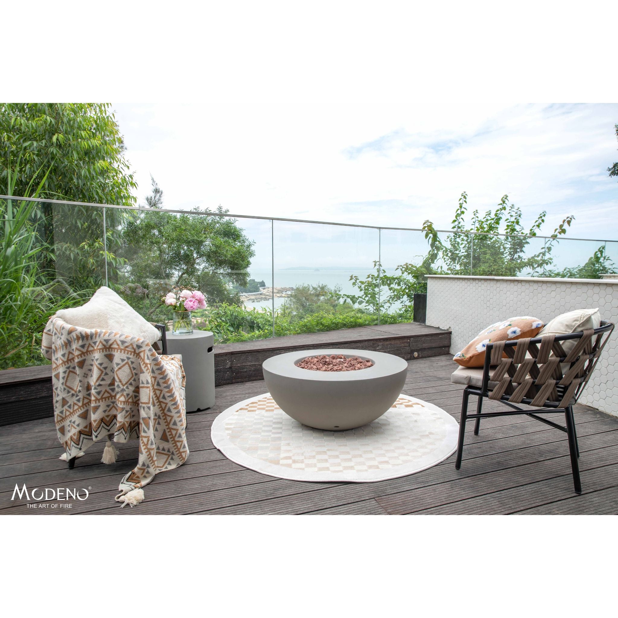 Roca 34” Concrete Fire Table - Light Gray