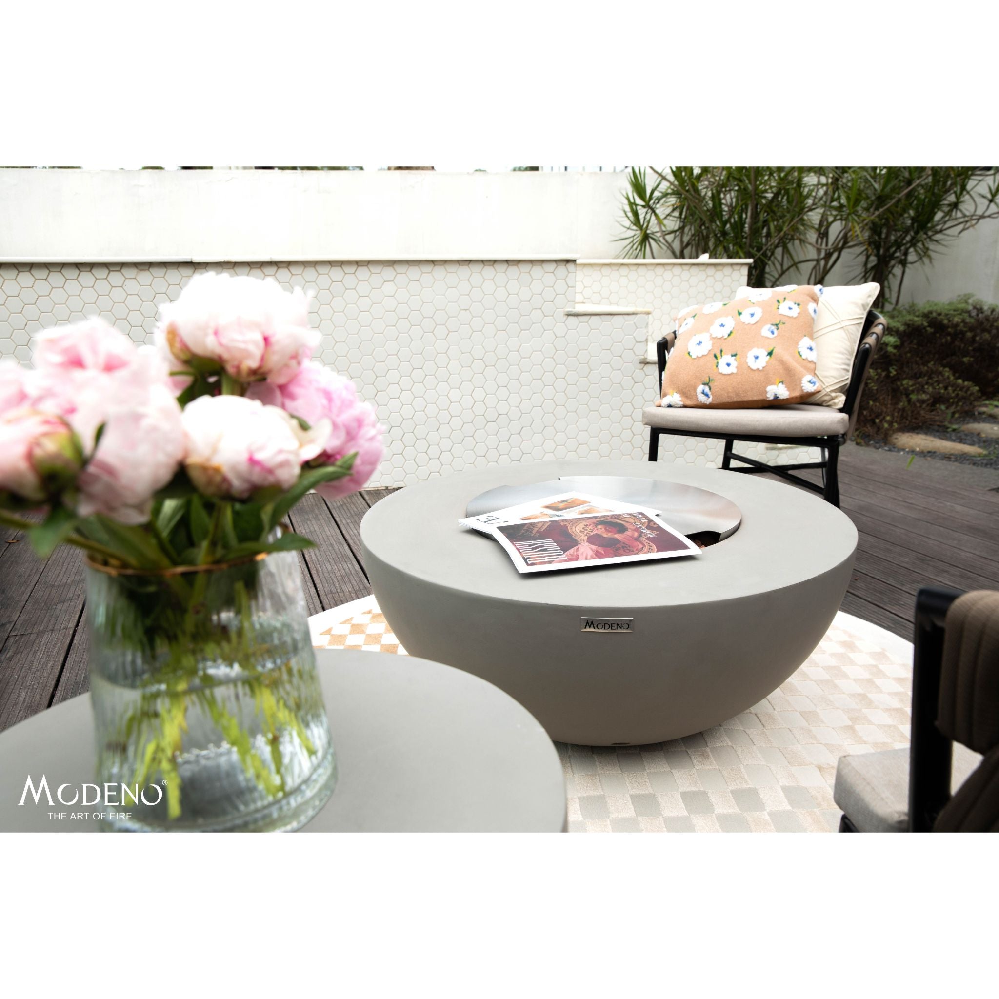 Roca 34” Concrete Fire Table - Light Gray