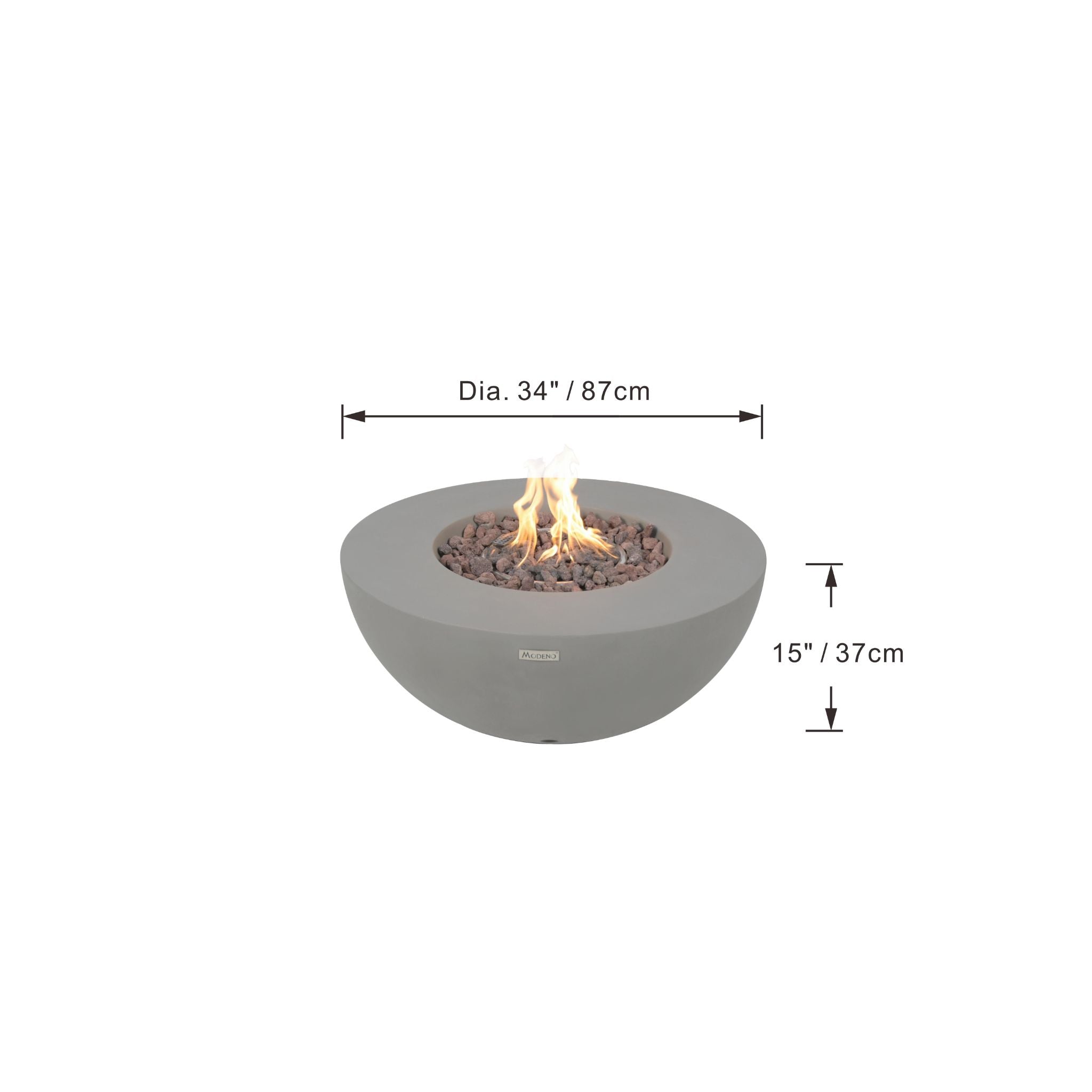 Roca 34” Concrete Fire Table - Light Gray