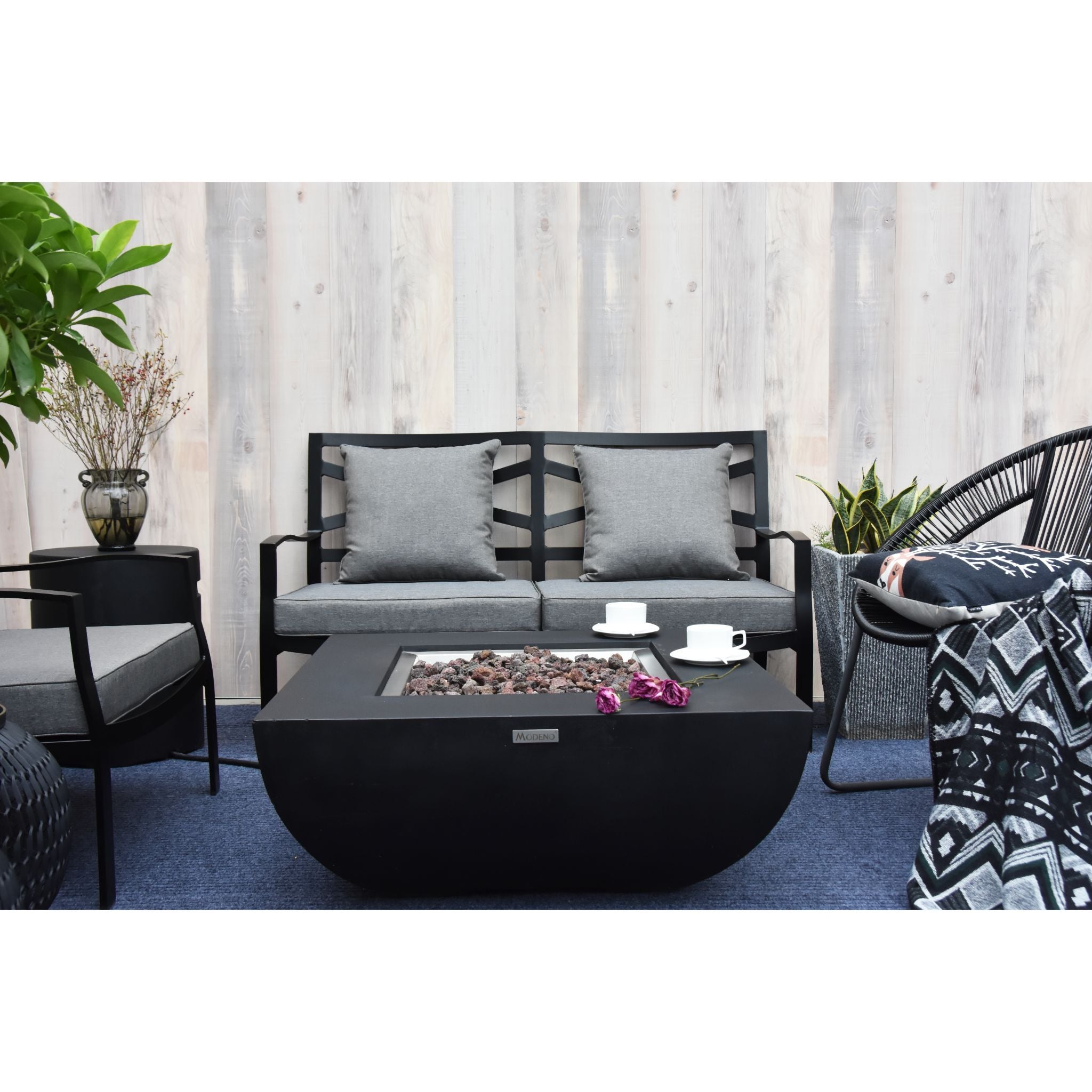 Aurora 34” Concrete Fire Table - Black