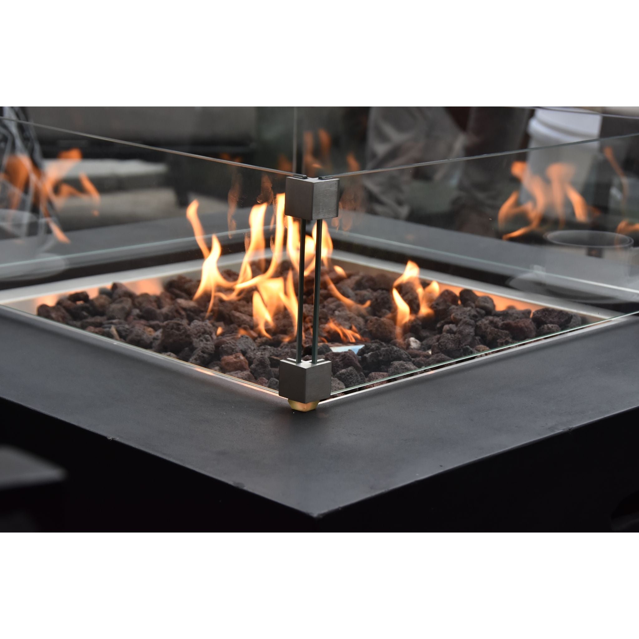 Aurora 34” Concrete Fire Table - Black
