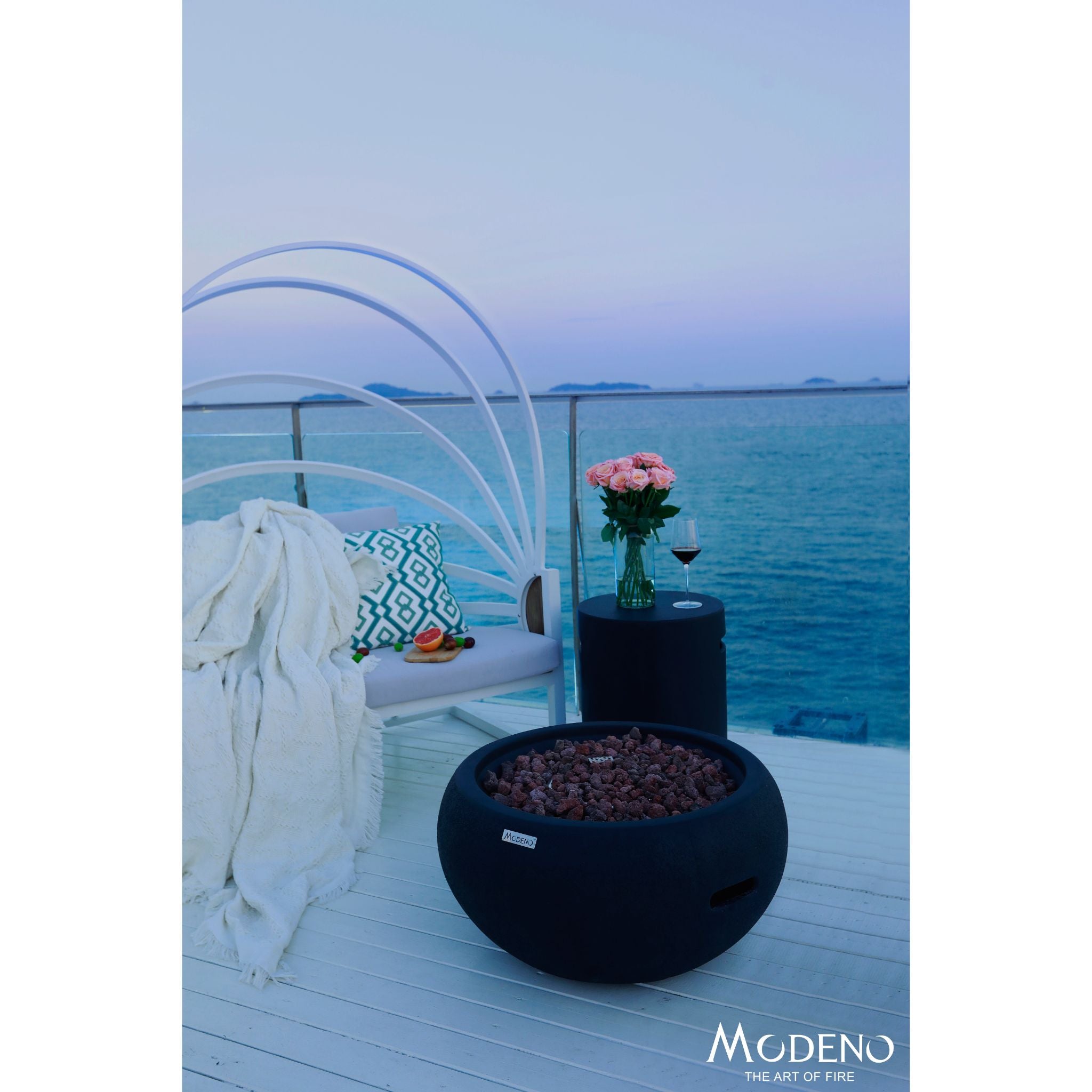 York 27” Concrete Fire Bowl - Black