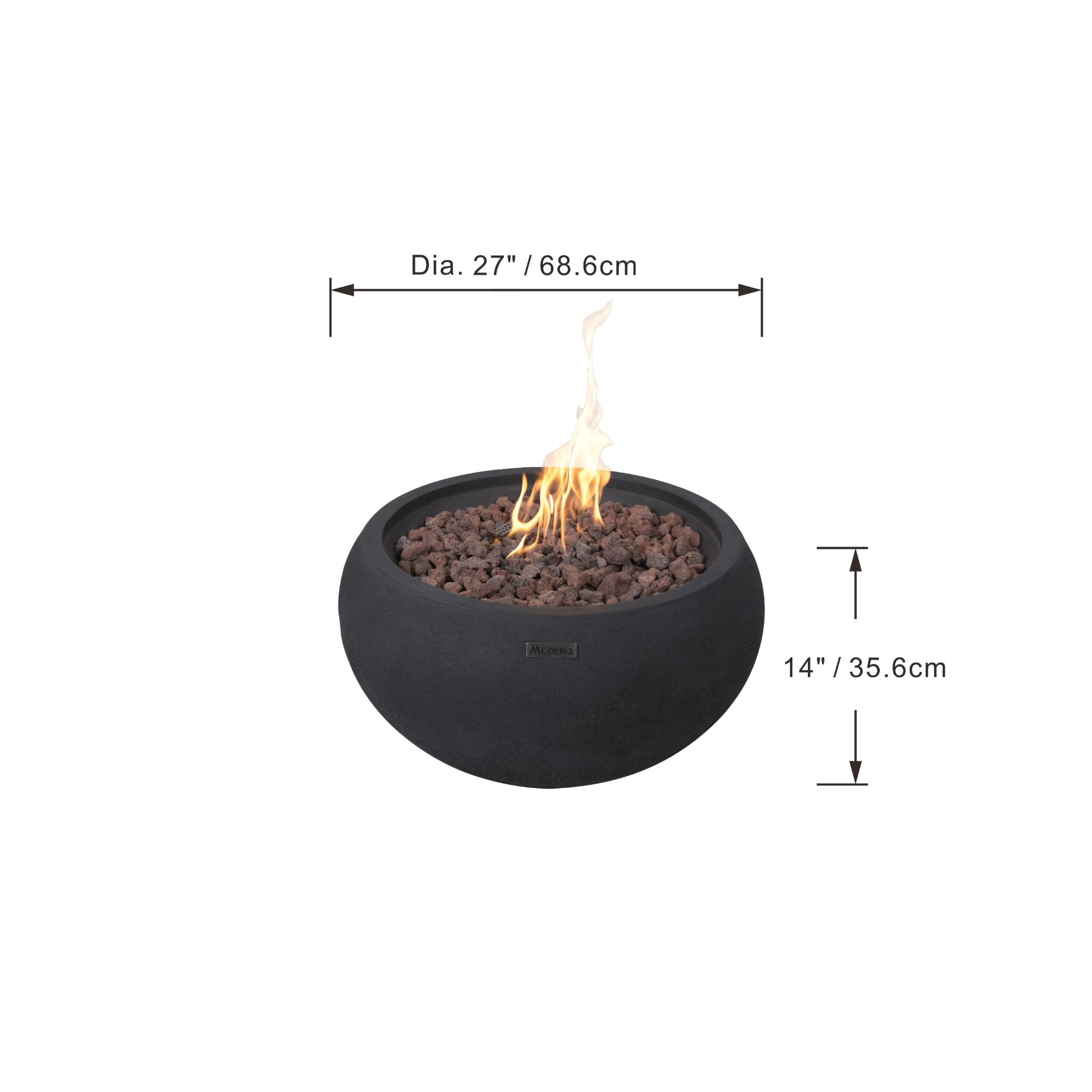 York 27” Concrete Fire Bowl - Black