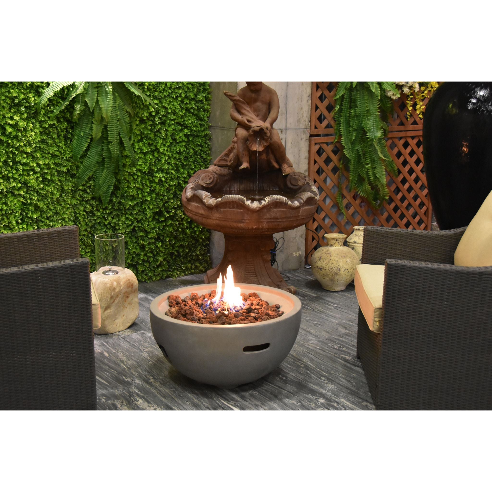 Nantucket 27” Concrete Fire Bowl - Light Gray