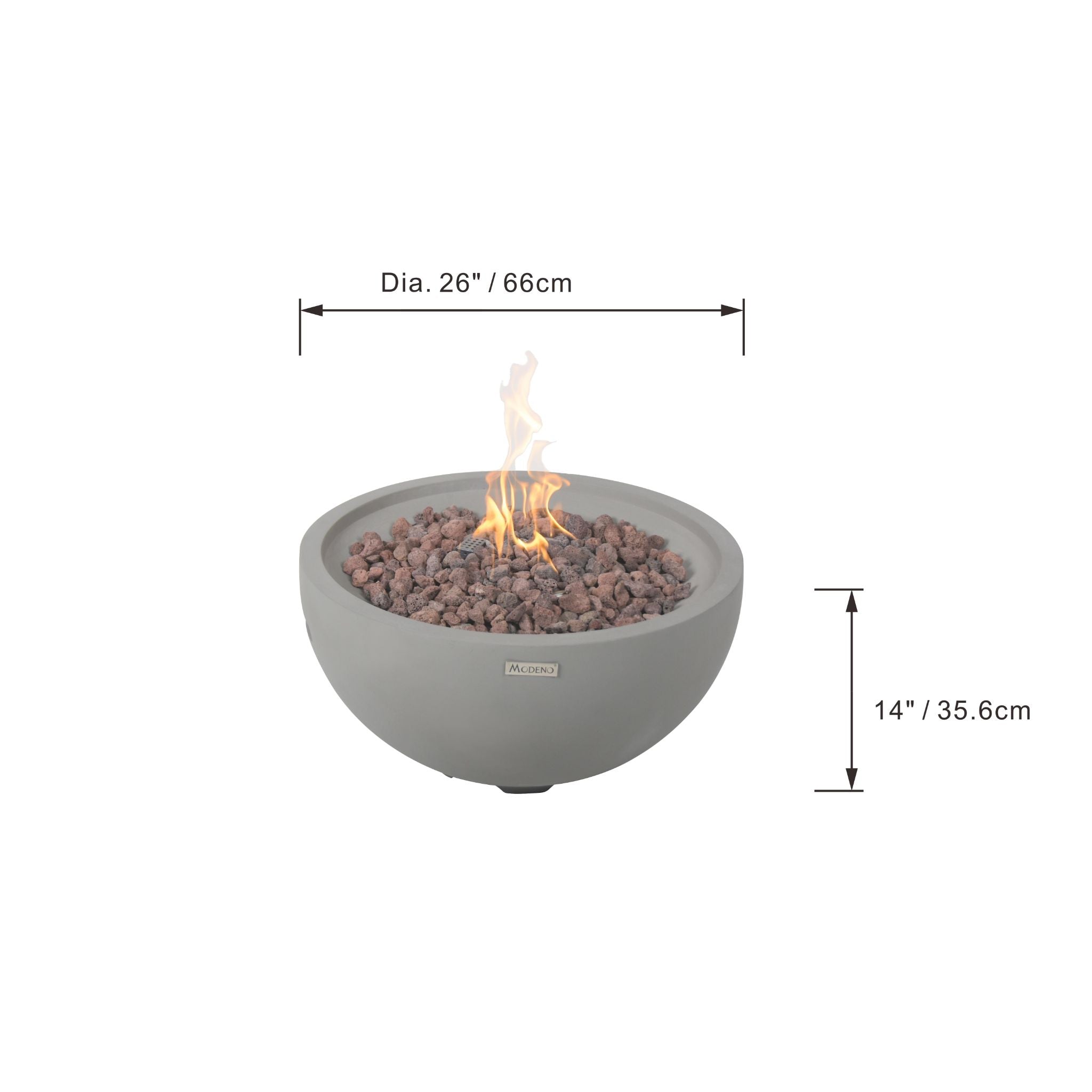 Nantucket 27” Concrete Fire Bowl - Light Gray