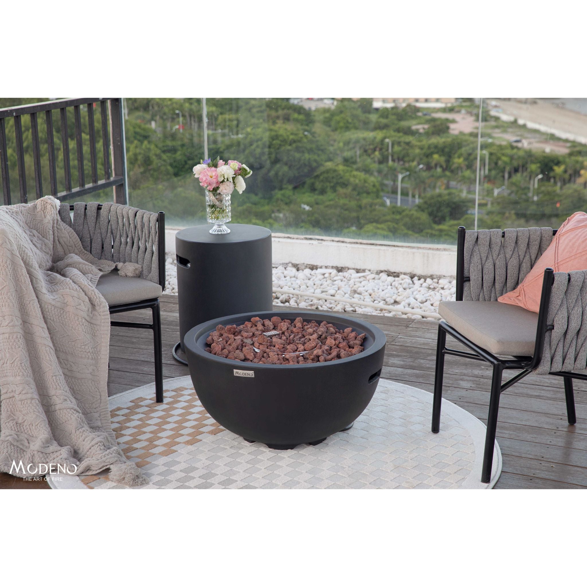 Jefferson 27” Concrete Fire Bowl - Dark Gray