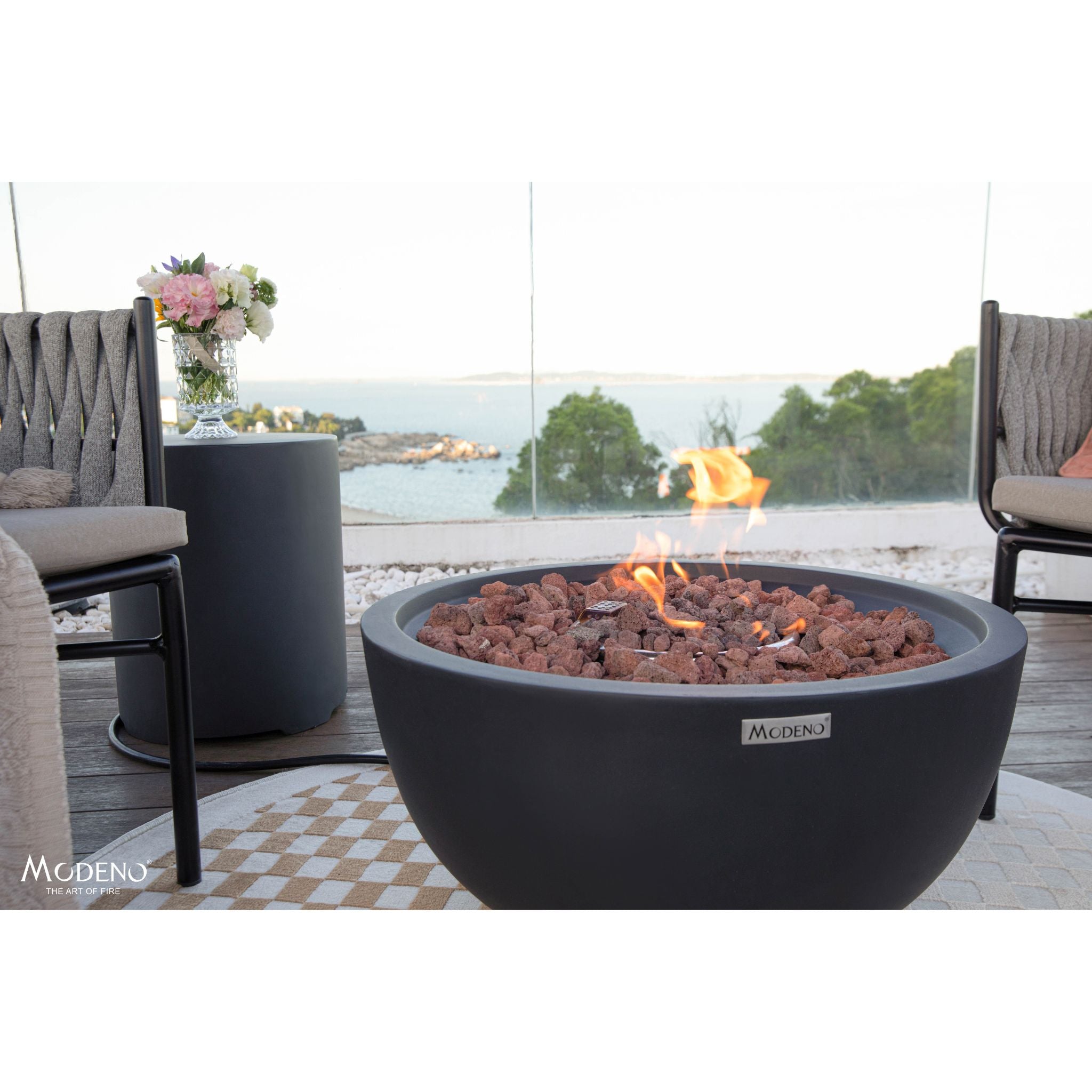Jefferson 27” Concrete Fire Bowl - Dark Gray
