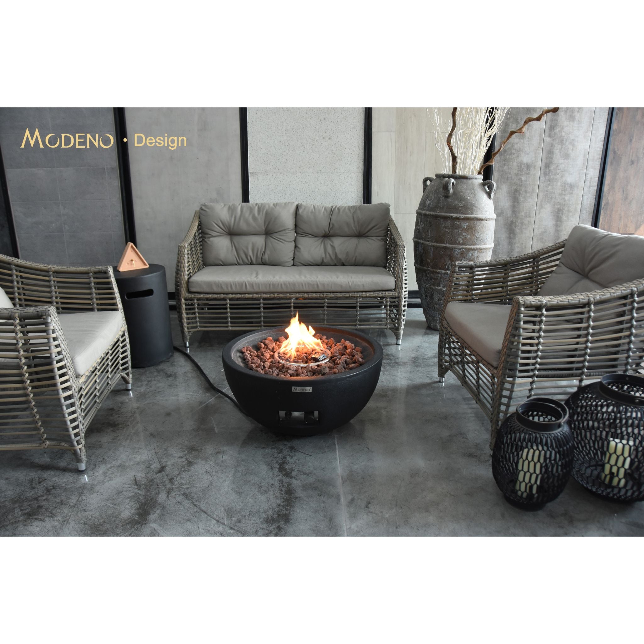 Jefferson 27” Concrete Fire Bowl - Dark Gray