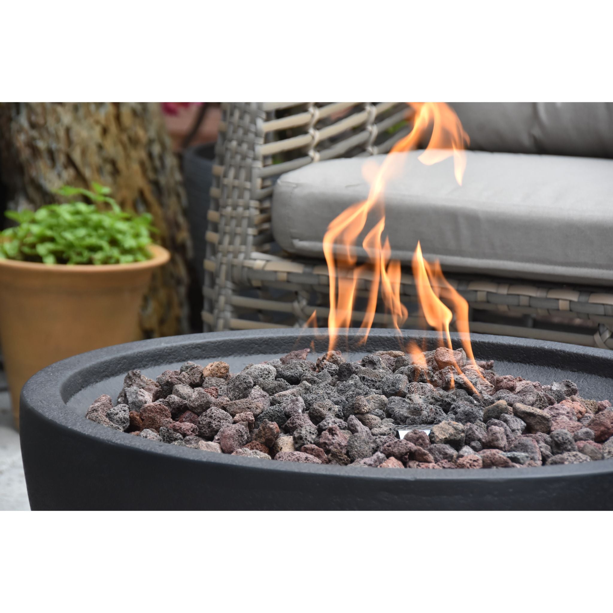 Jefferson 27” Concrete Fire Bowl - Dark Gray