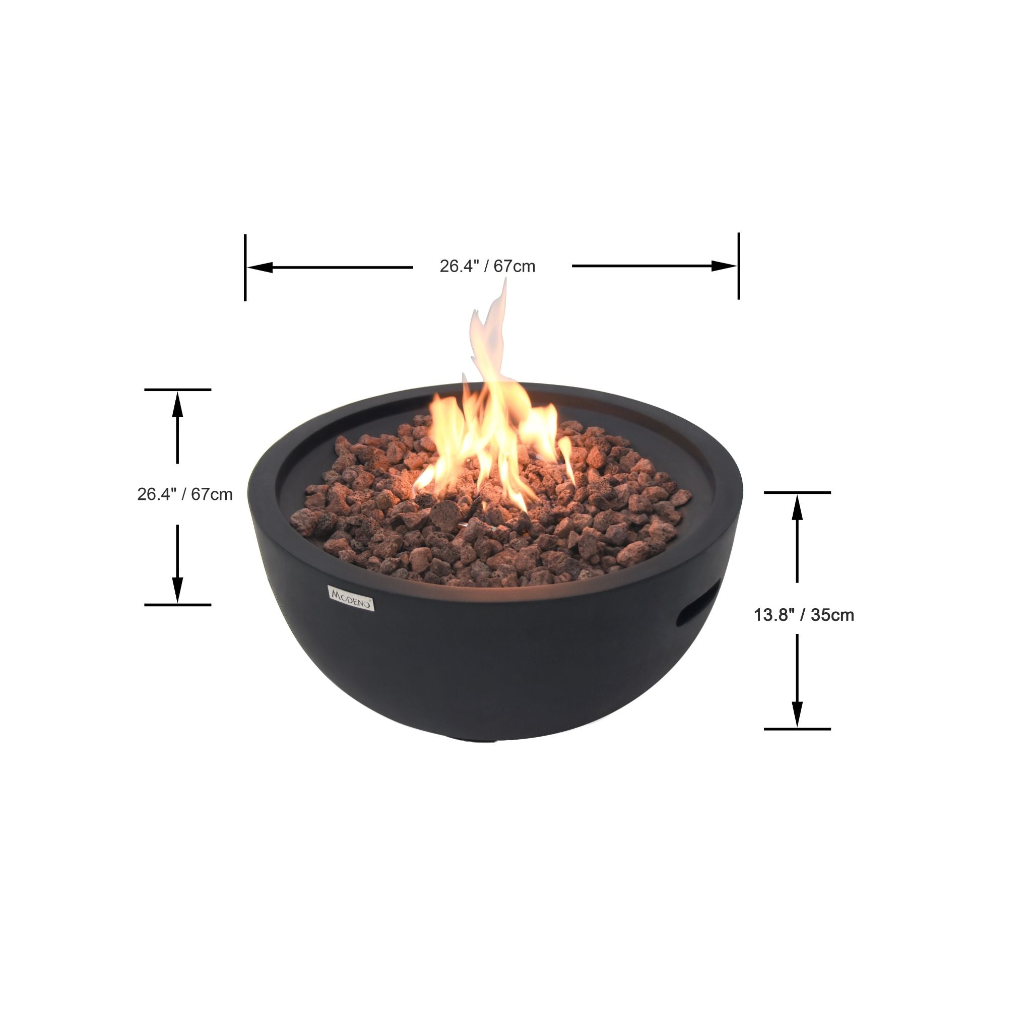 Jefferson 27” Concrete Fire Bowl - Dark Gray