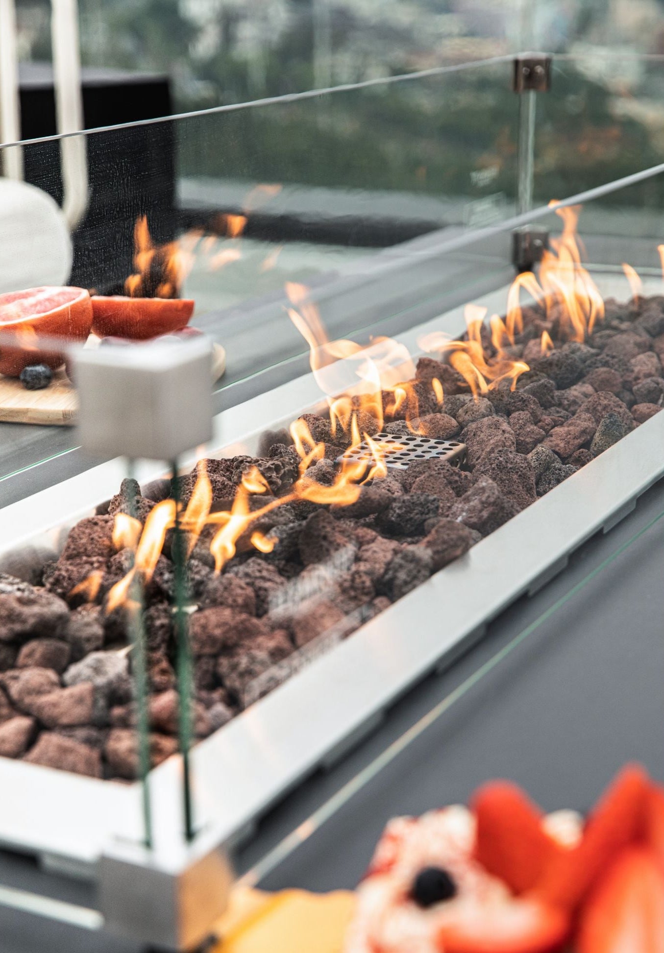 Elementi - Granville 60” Concrete Fire Table – Dark Gray