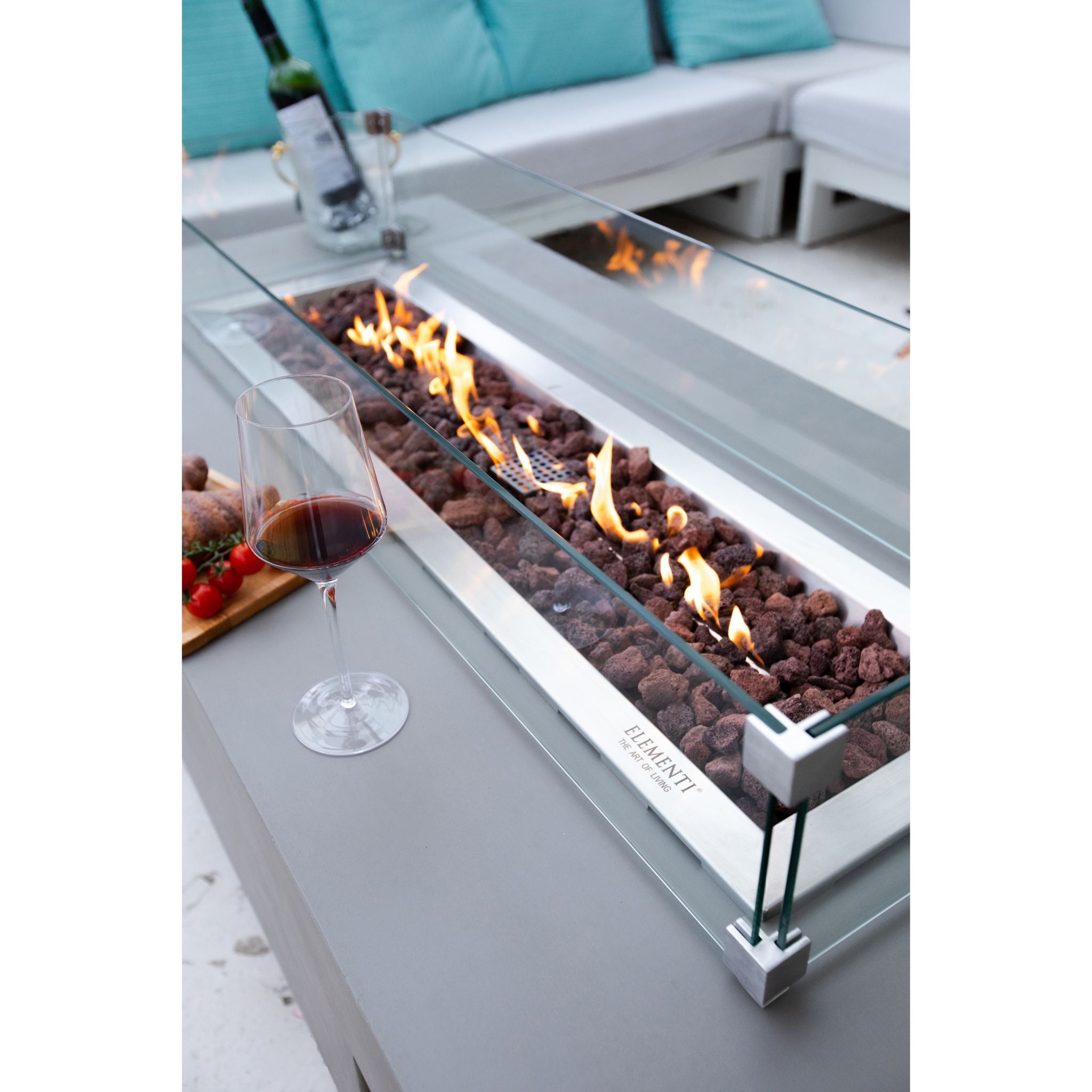 Granville 60” Concrete Fire Table – Light Gray