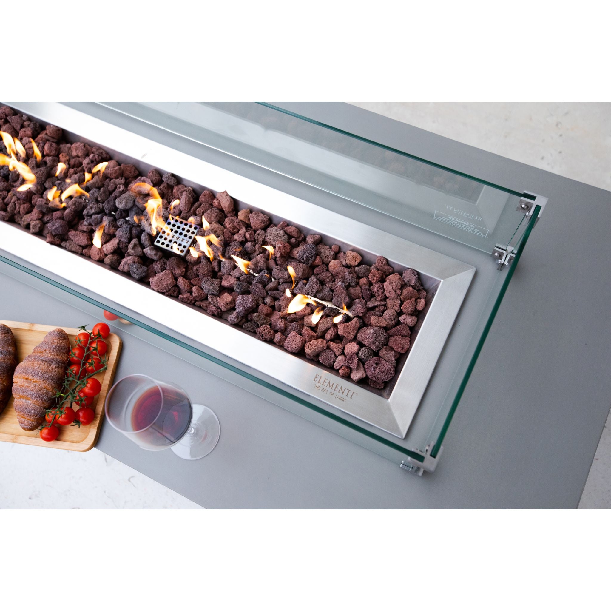 Granville 60” Concrete Fire Table – Light Gray