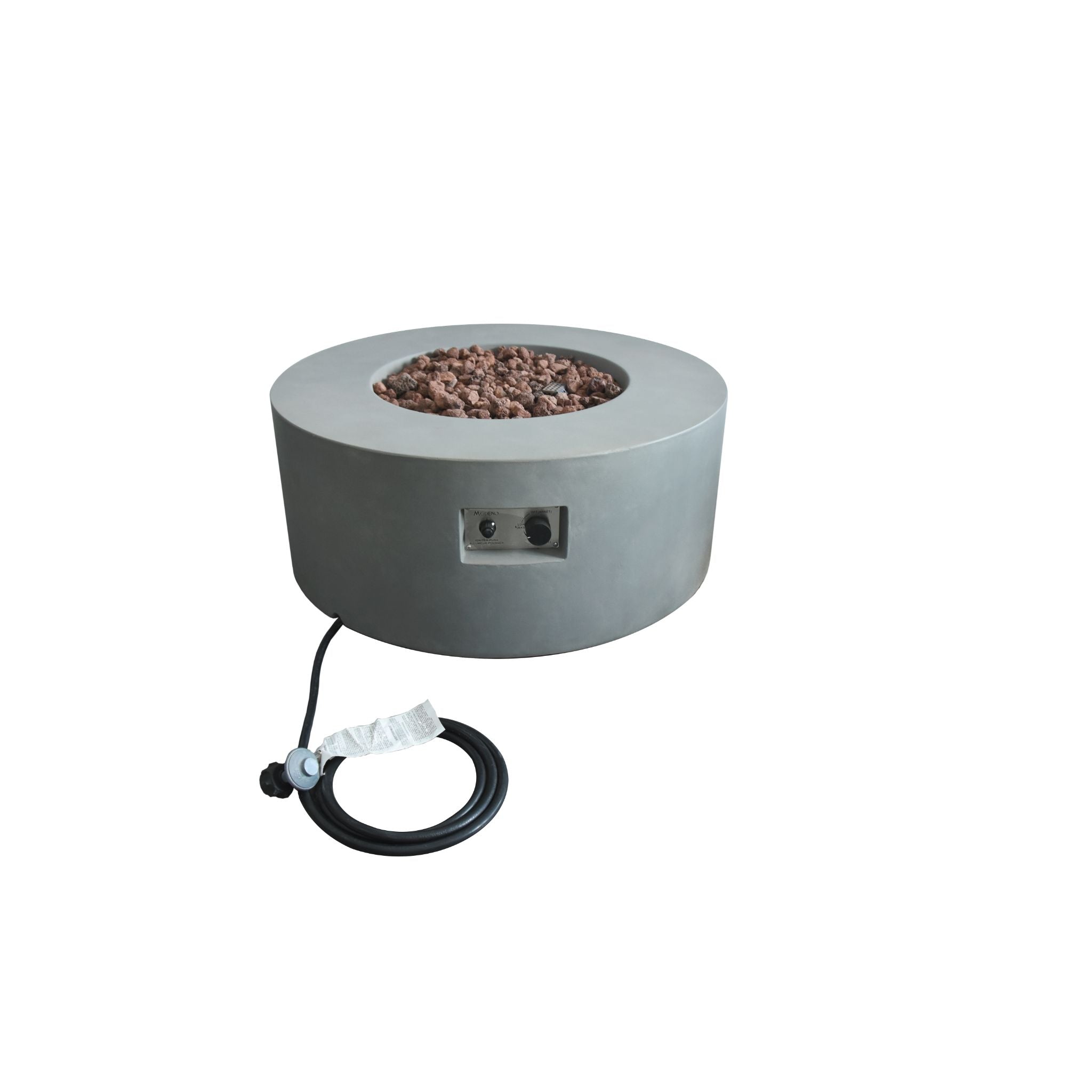 Tramore 34” Concrete Fire Table - Light Gray