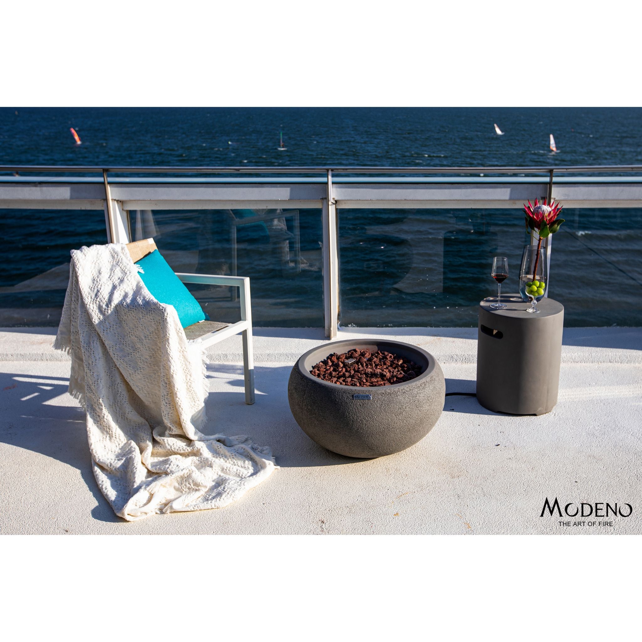 Newbridge 27” Concrete Fire Bowl - Light Gray