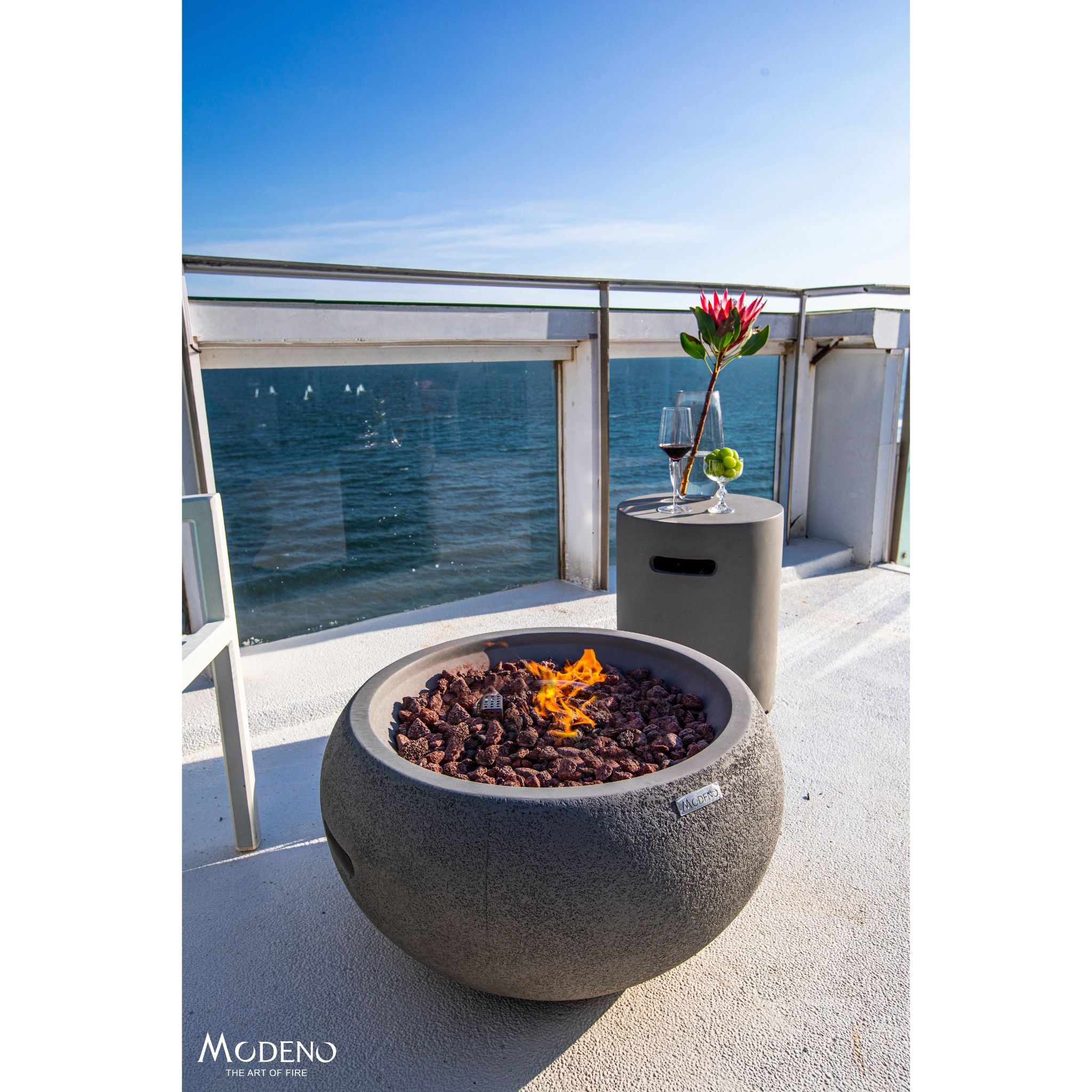 Newbridge 27” Concrete Fire Bowl - Light Gray