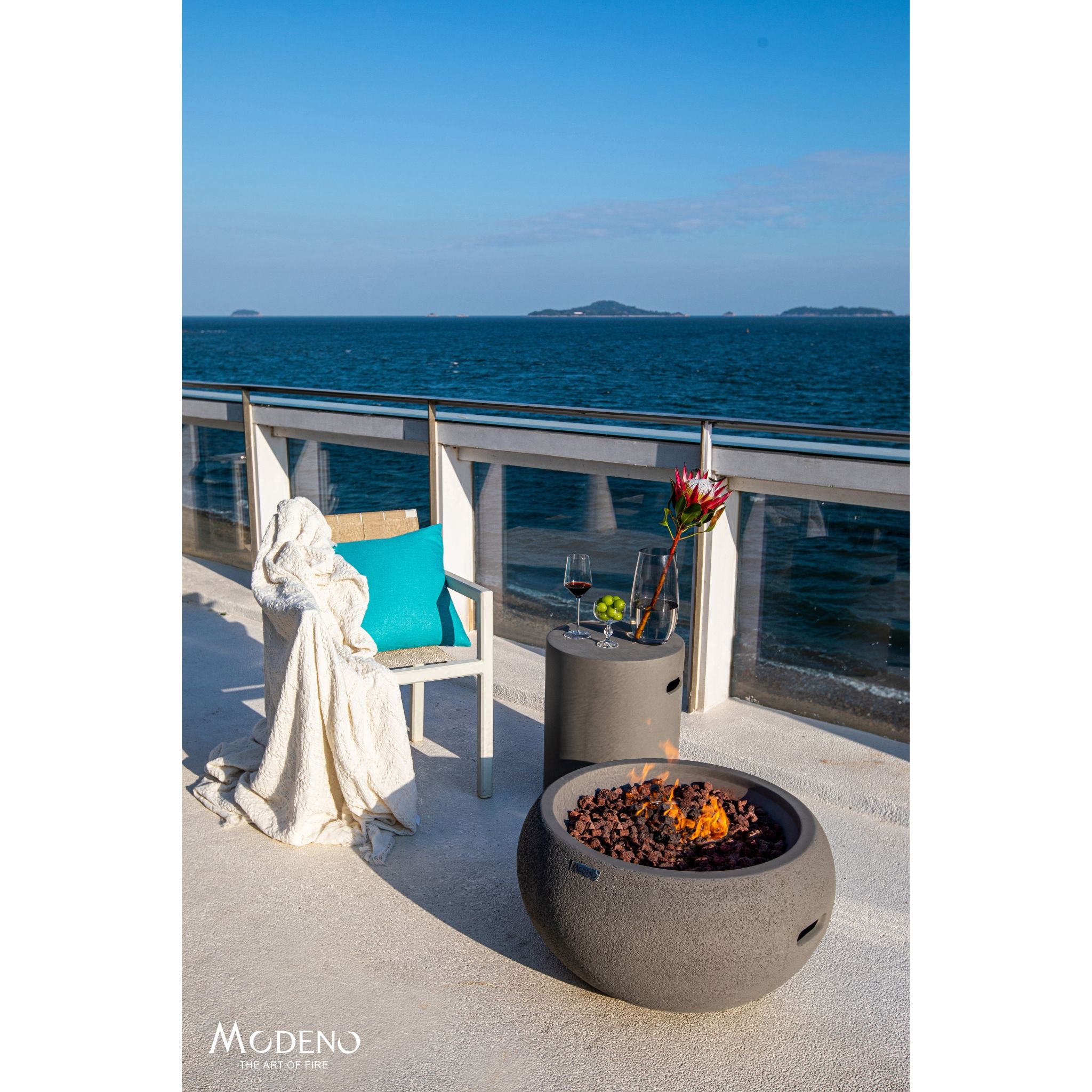 Newbridge 27” Concrete Fire Bowl - Light Gray