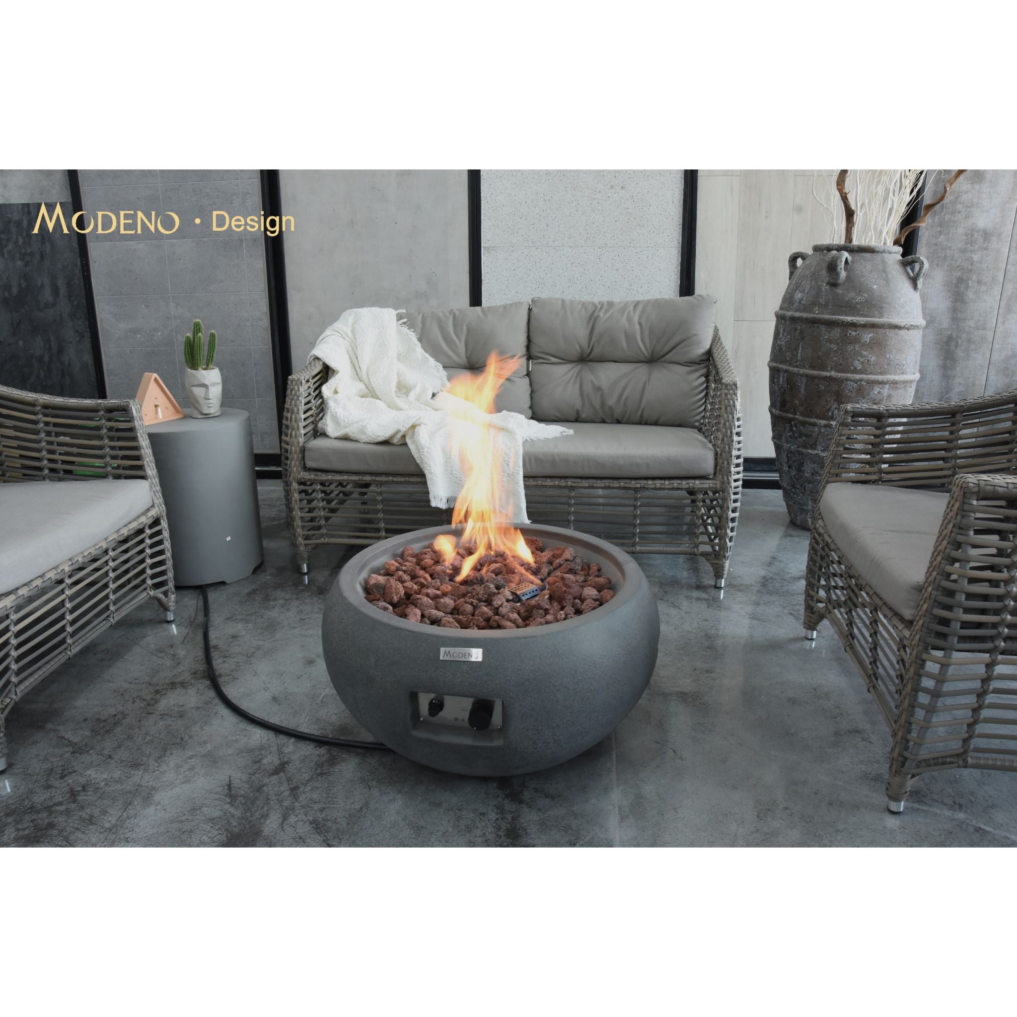 Newbridge 27” Concrete Fire Bowl - Light Gray