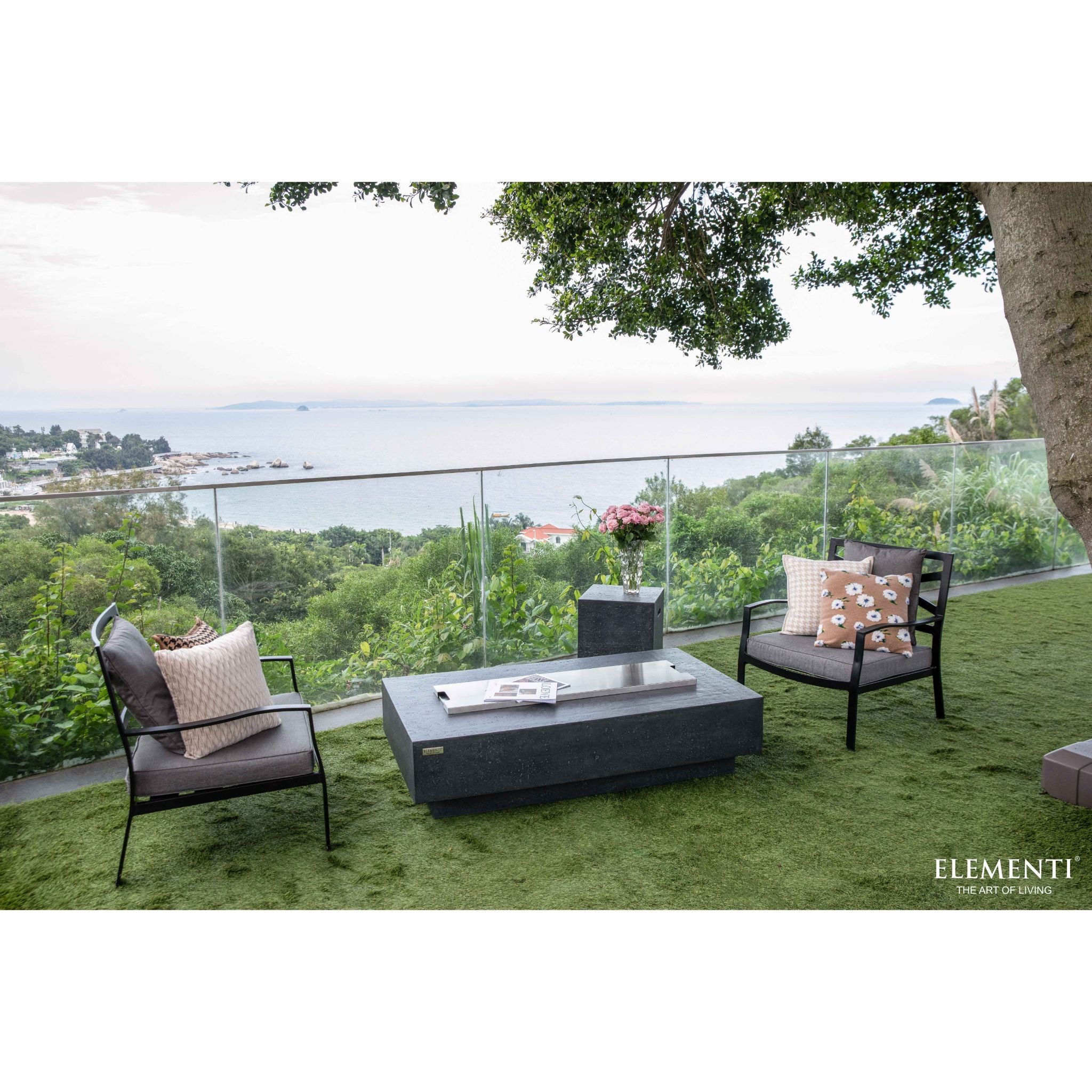 Hampton 56” Concrete Fire Table – Dark Gray