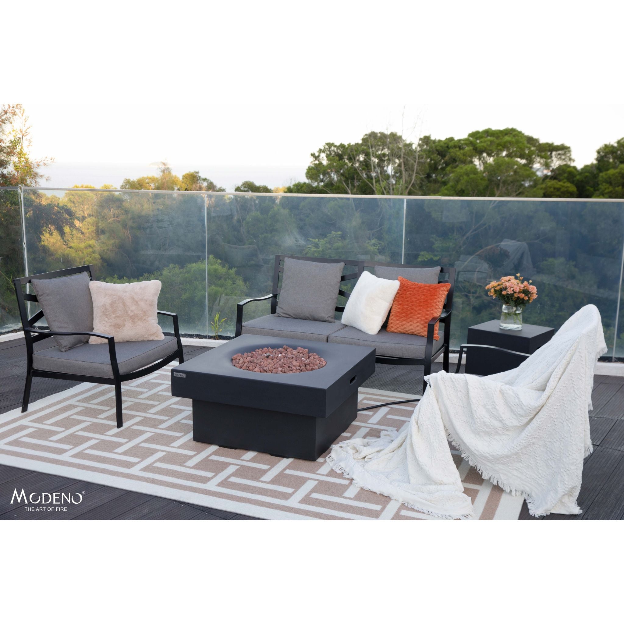 Branford 34” Concrete Fire Table - Black