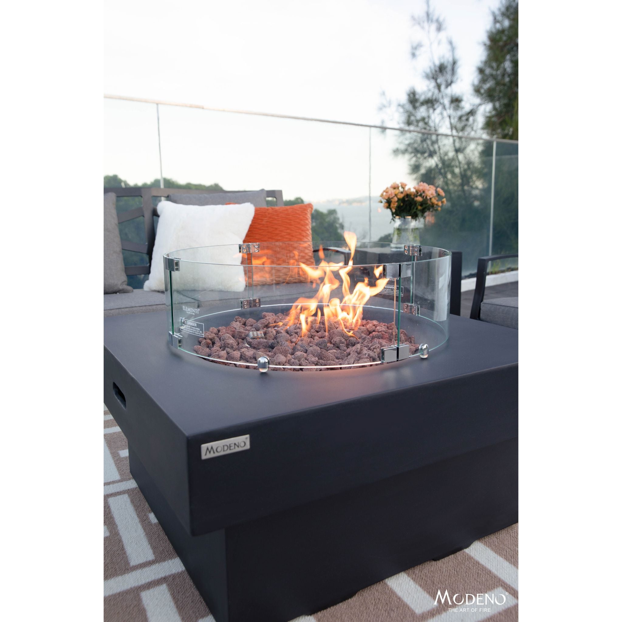 Branford 34” Concrete Fire Table - Black