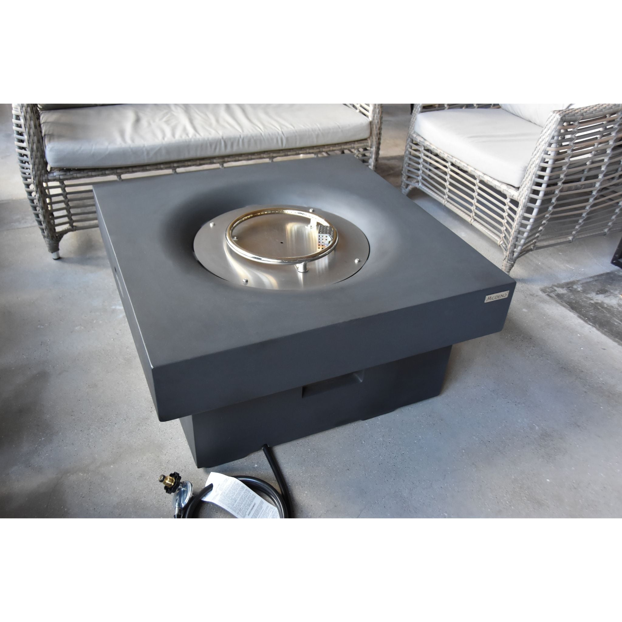 Branford 34” Concrete Fire Table - Black