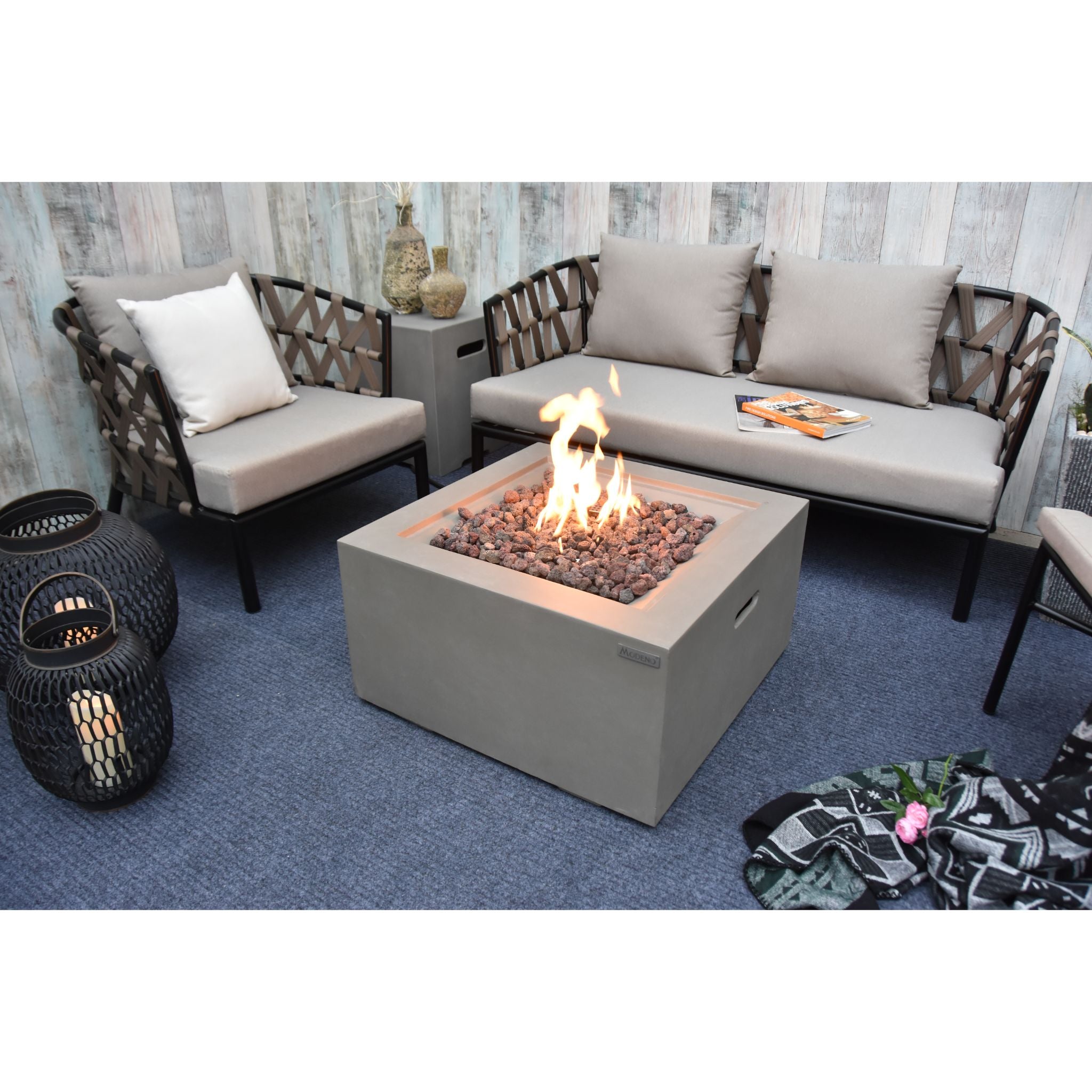 Ridgefield 27” Concrete Fire Pit - Light Gray