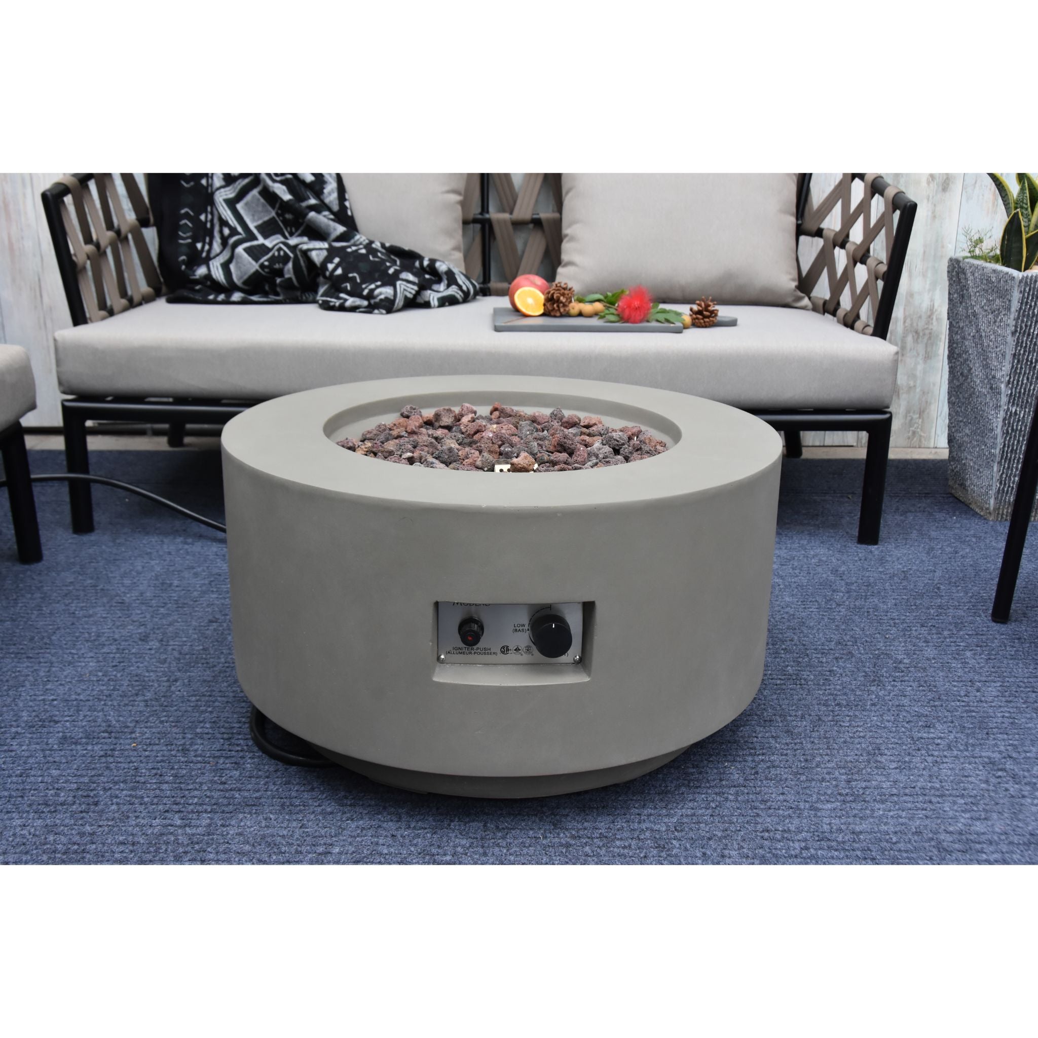 Waterford 27” Concrete Fire Table - Light Gray