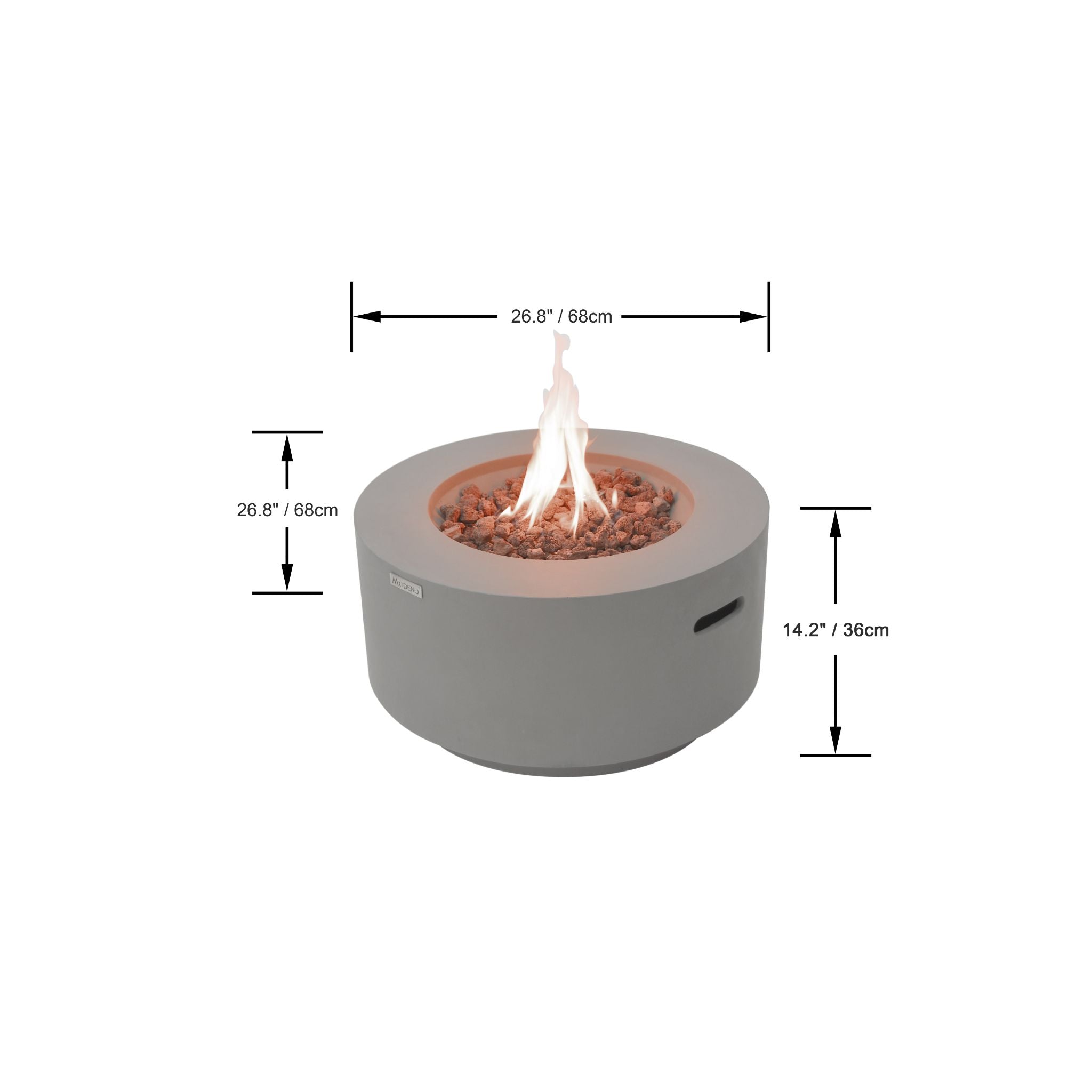Waterford 27” Concrete Fire Table - Light Gray