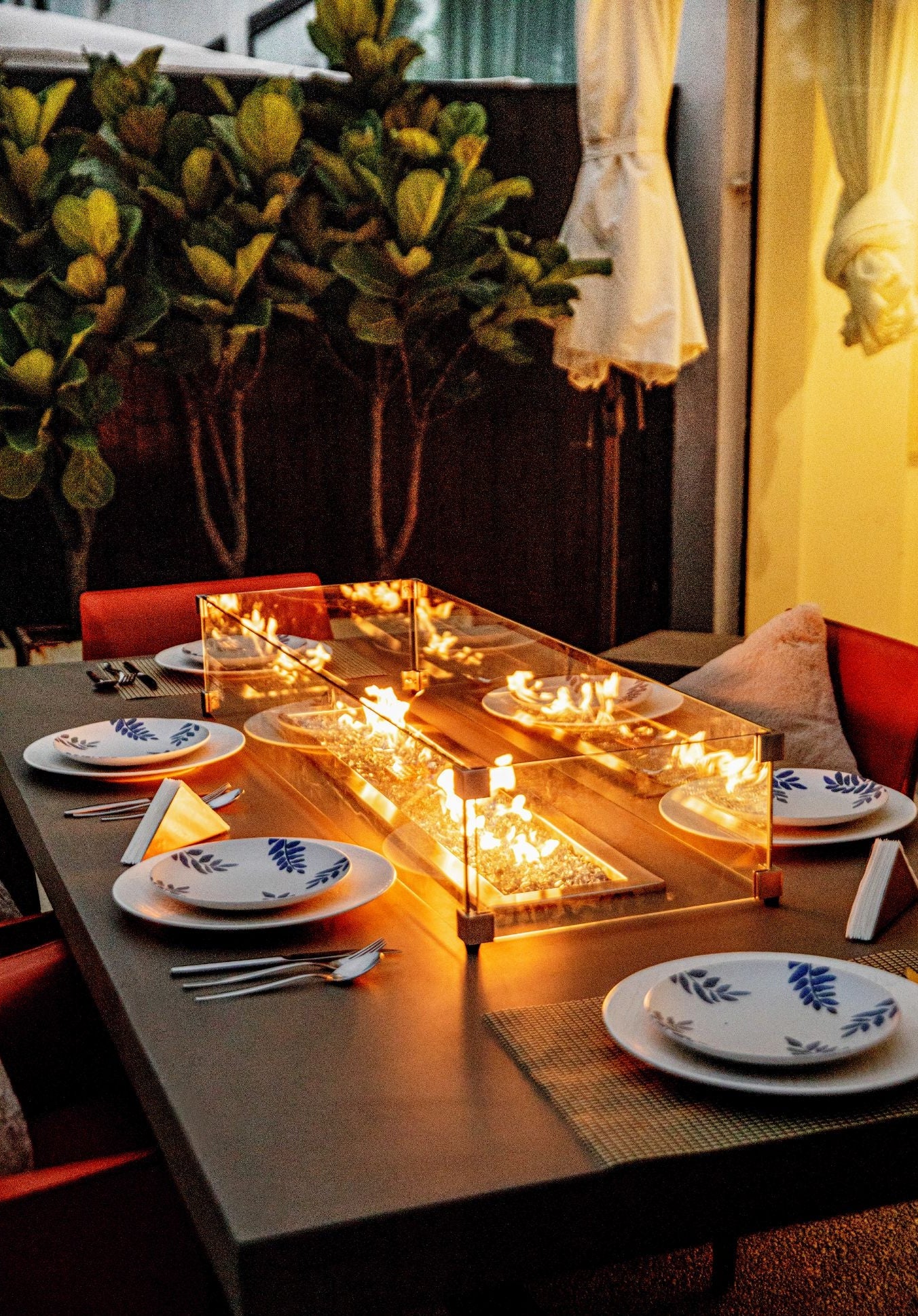 Elementi - Sonoma 83” Concrete Fire/ Dining Table -  Ashwood