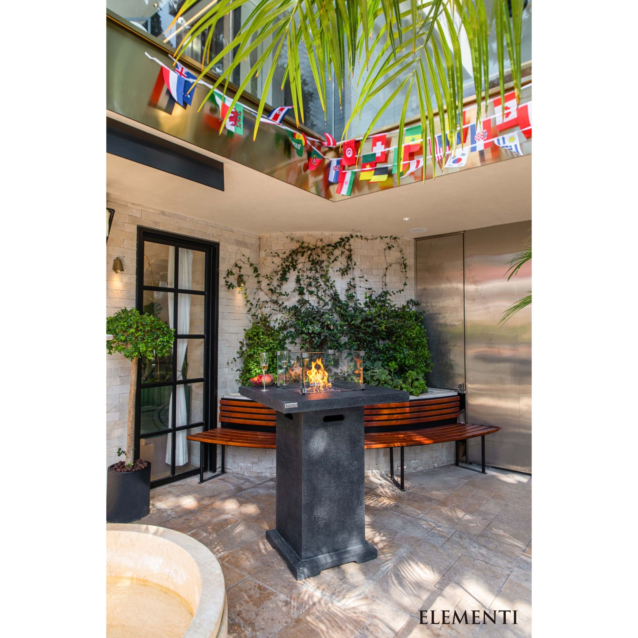 Montreal 34” Bar Height Concrete Fire Table - Dark Gray