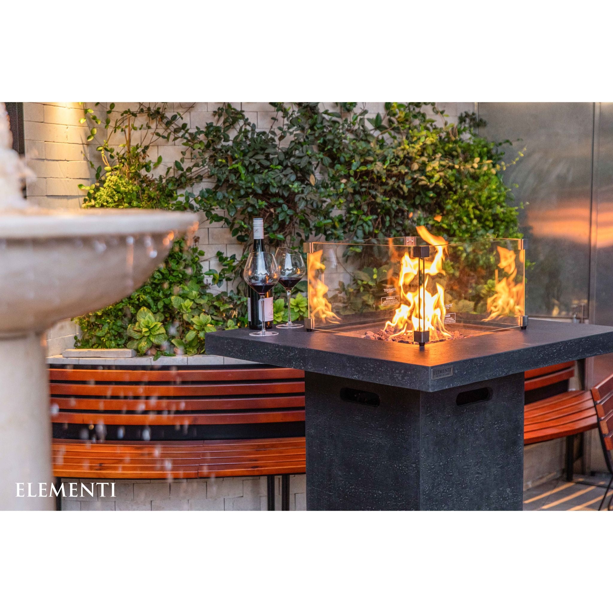 Montreal 34” Bar Height Concrete Fire Table - Dark Gray