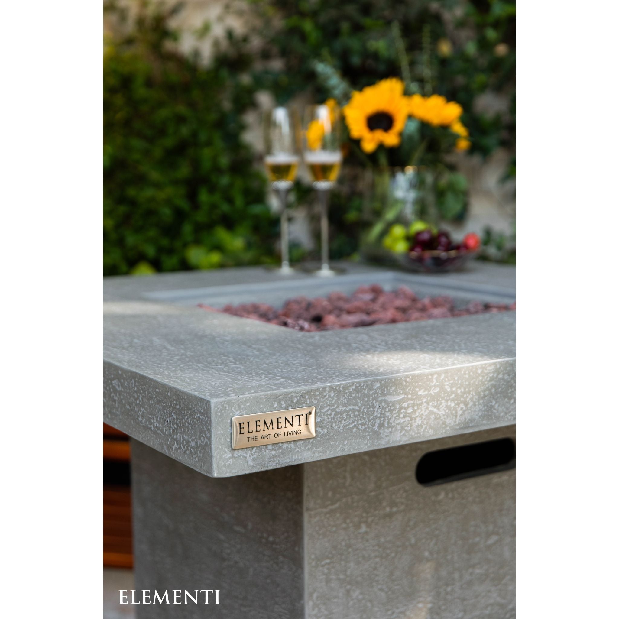Montreal 34” Bar Height Concrete Fire Table - Light Gray