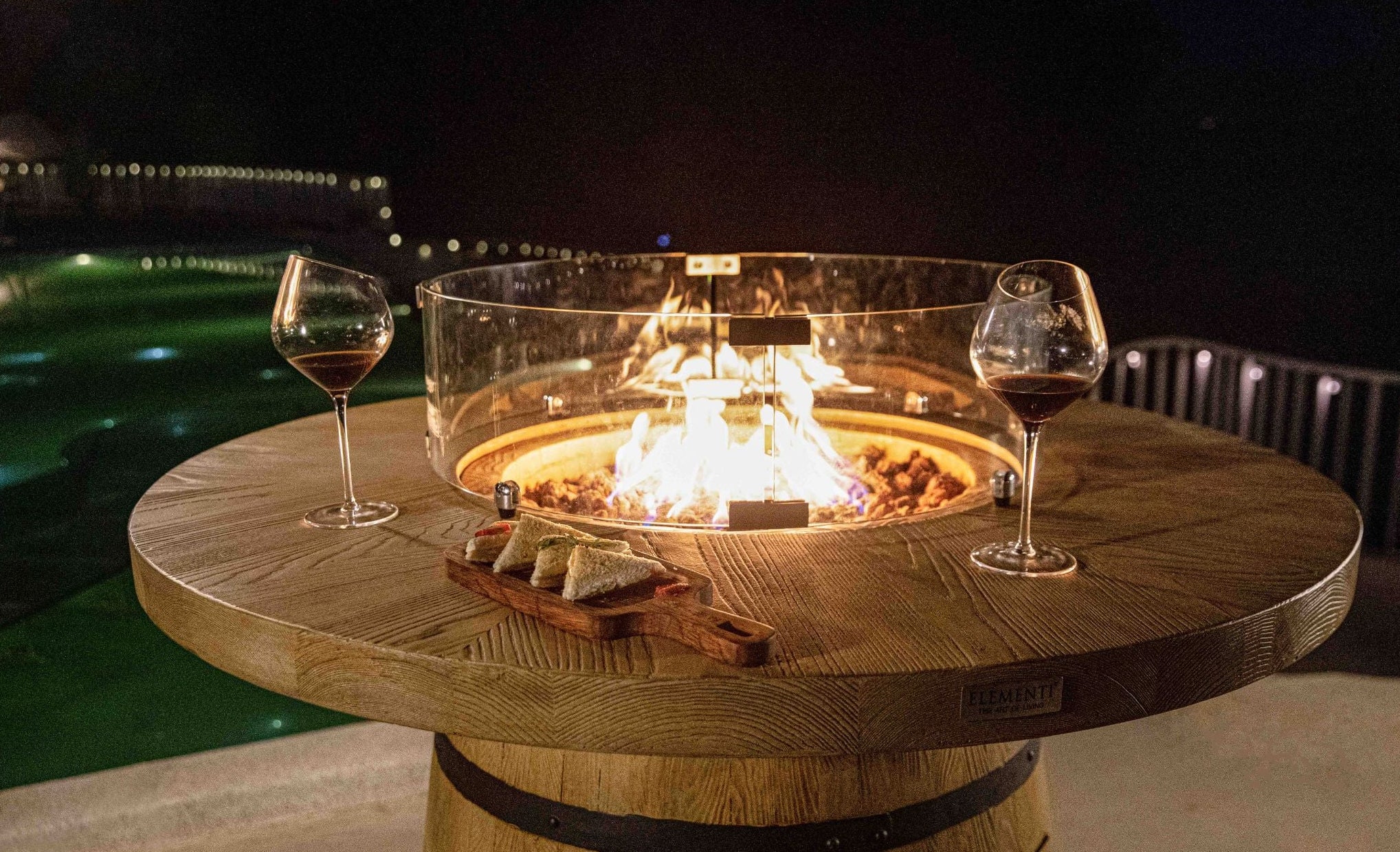 Elementi - Lafite 48” Concrete Barrel Bar Height Fire Table