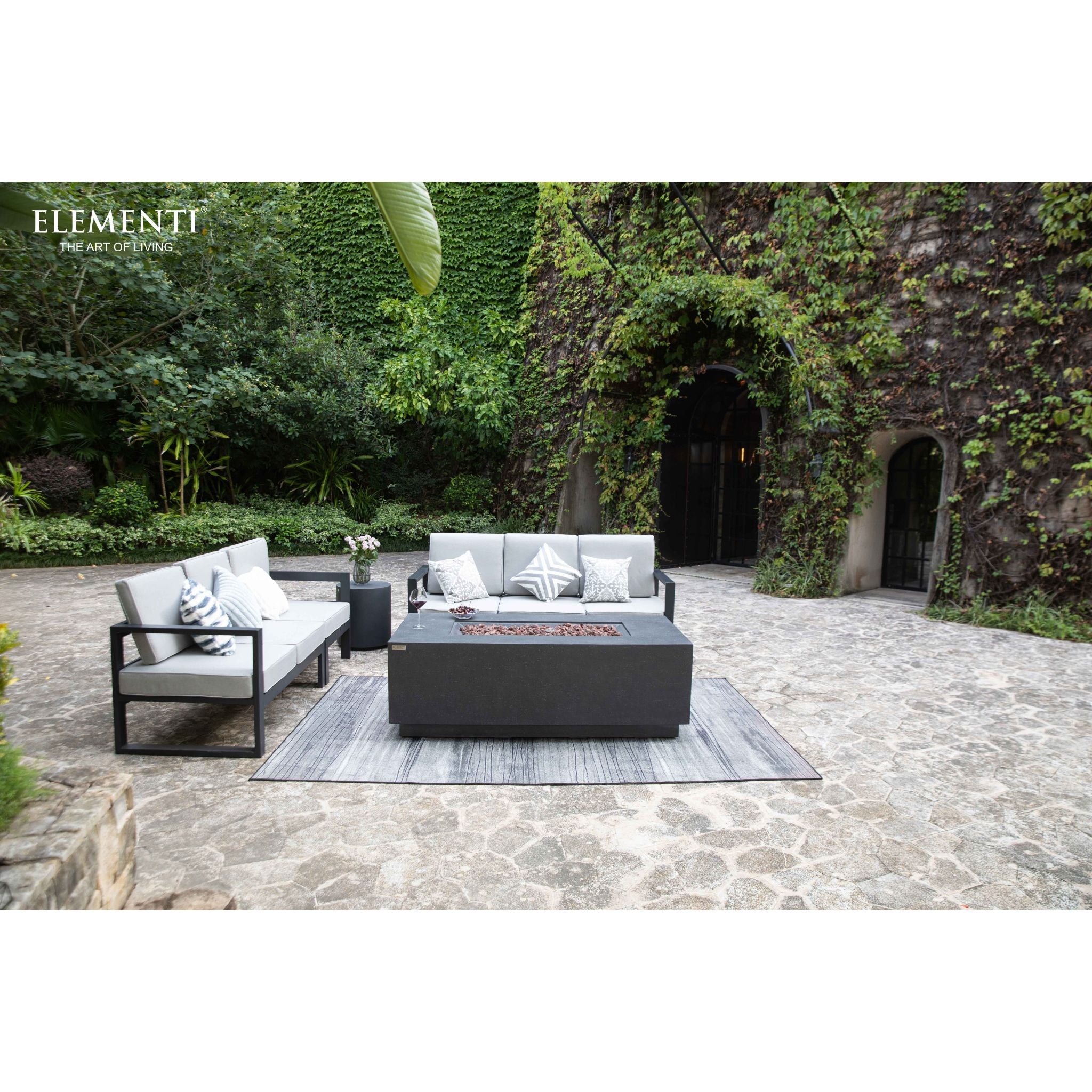 Andes 66” Concrete Fire Table with Hidden Tank - Dark Gray