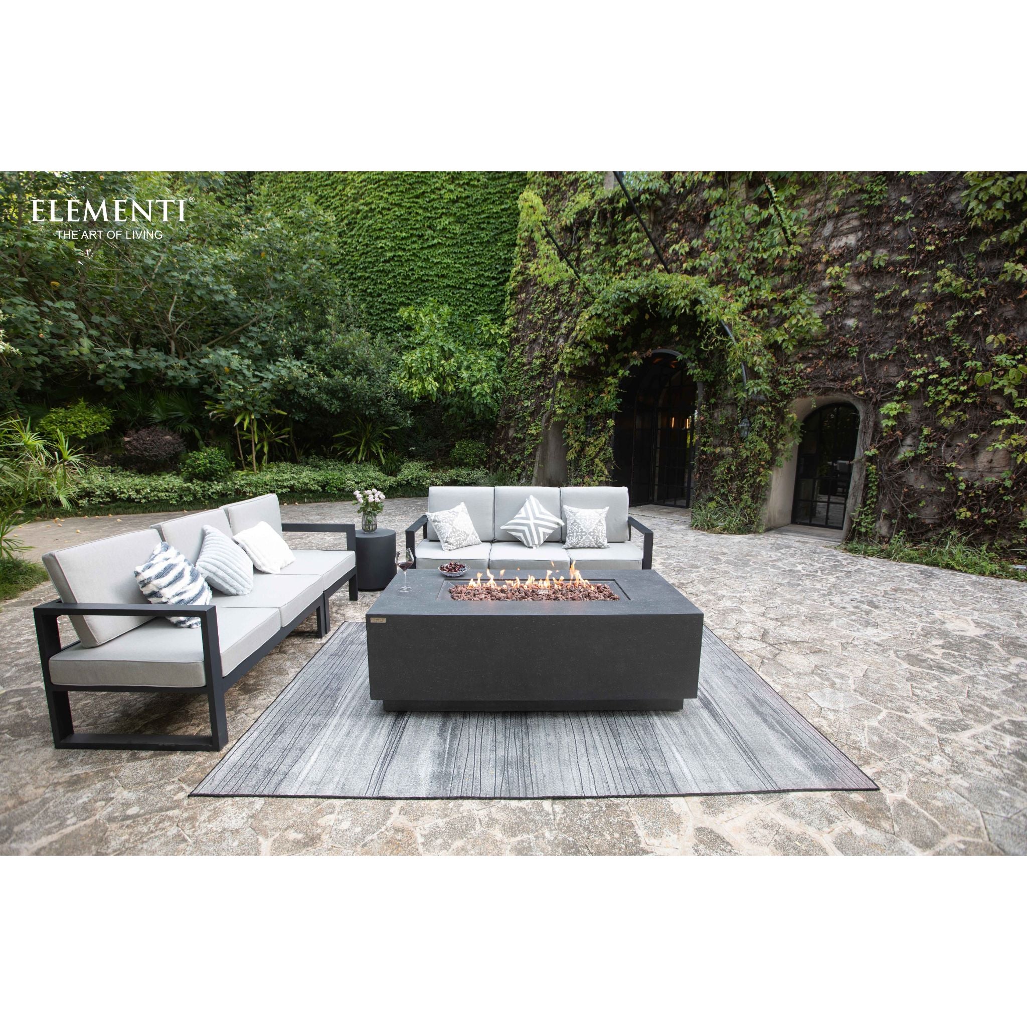 Andes 66” Concrete Fire Table with Hidden Tank - Dark Gray