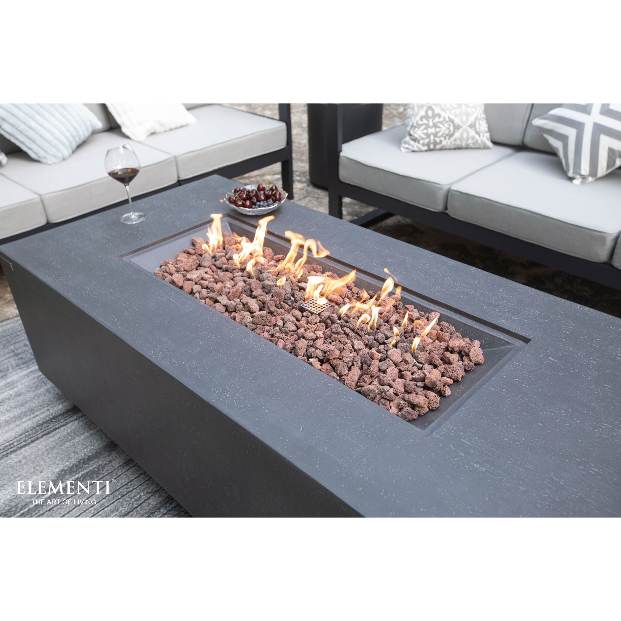 Andes 66” Concrete Fire Table with Hidden Tank - Dark Gray
