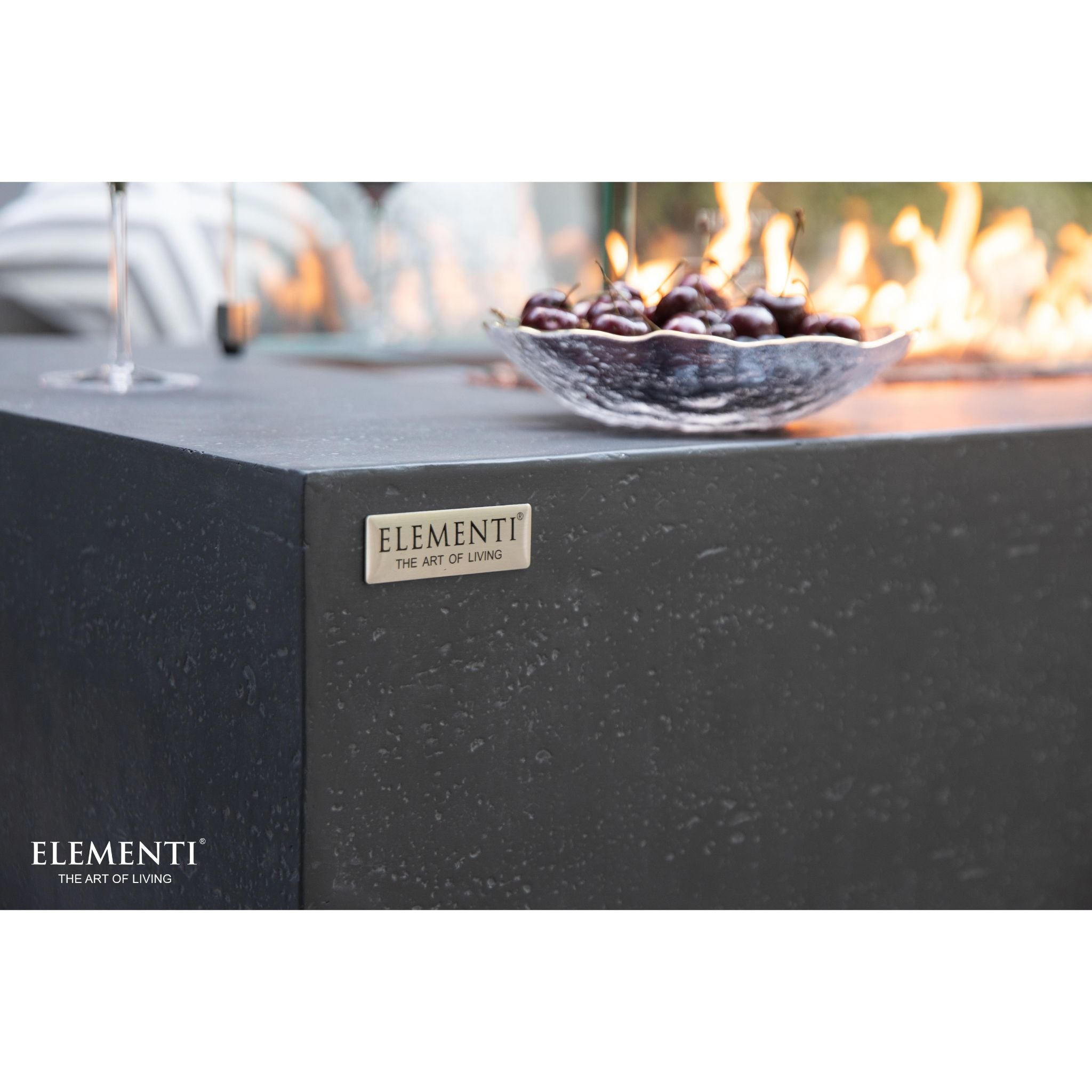 Andes 66” Concrete Fire Table with Hidden Tank - Dark Gray